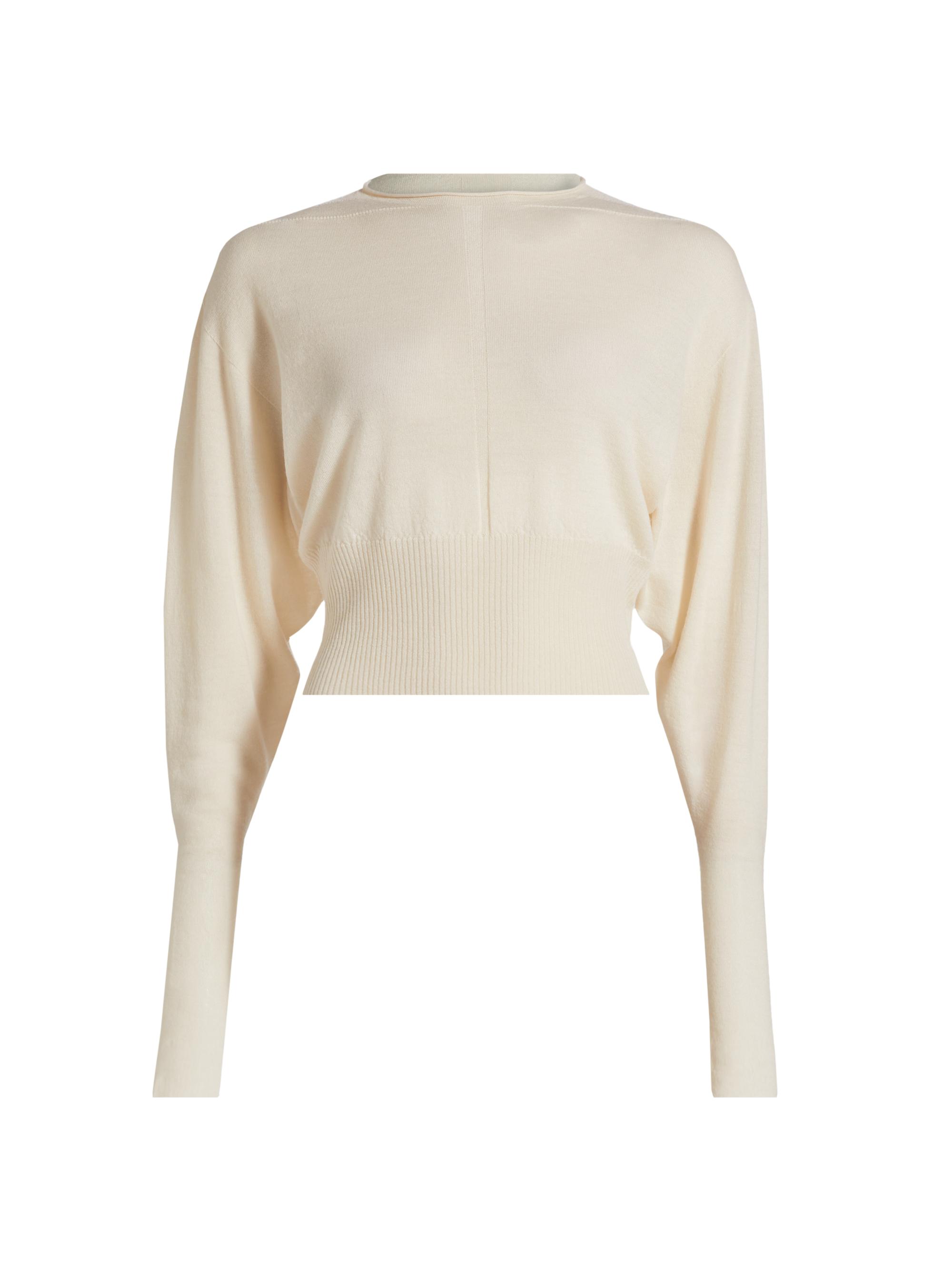 Rick Owens Women's Virgin Wool Crop Sweater - Dinge