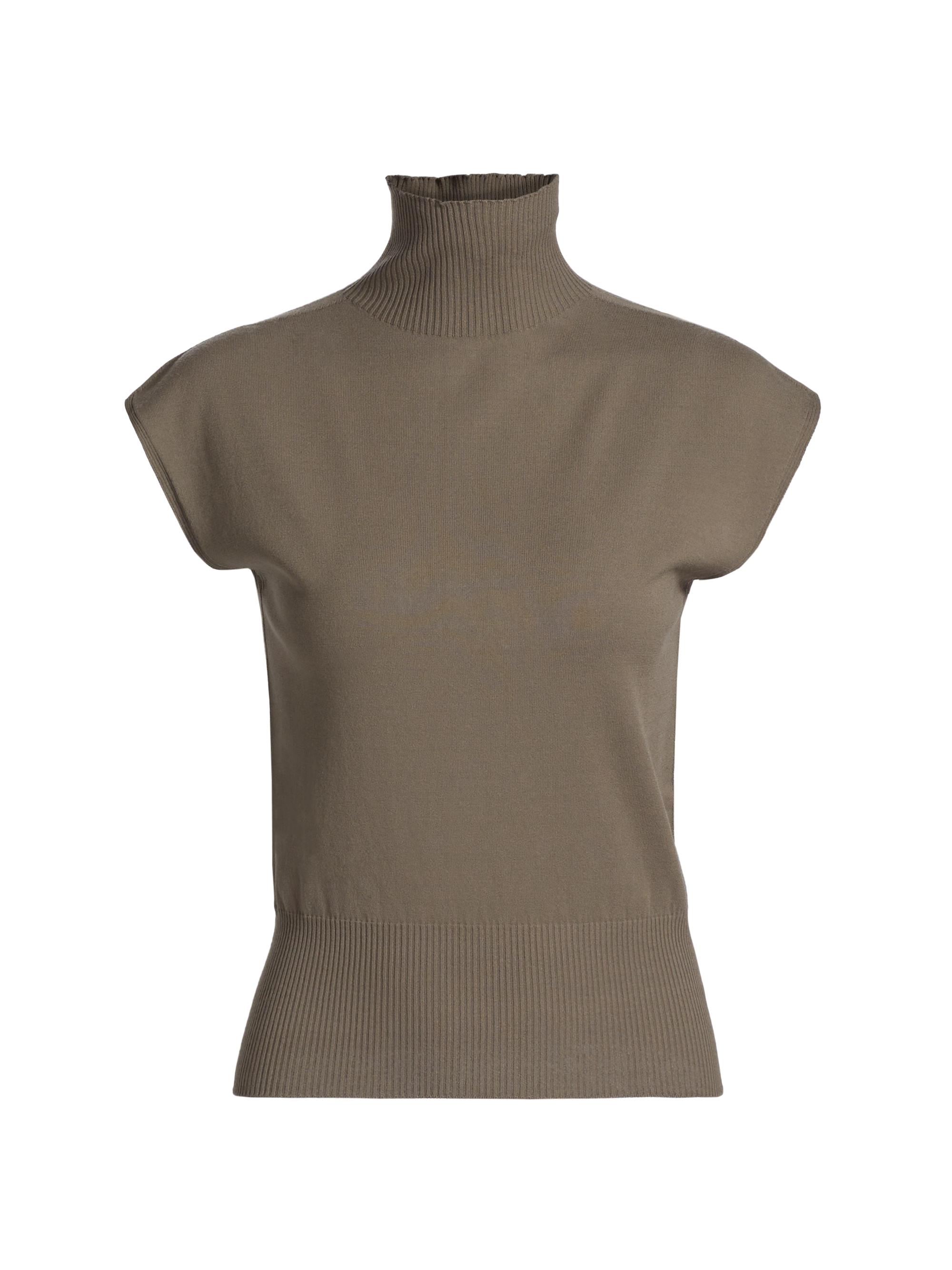 Rick Owens Women's Sleeveless Wool Turtleneck Top - Dust