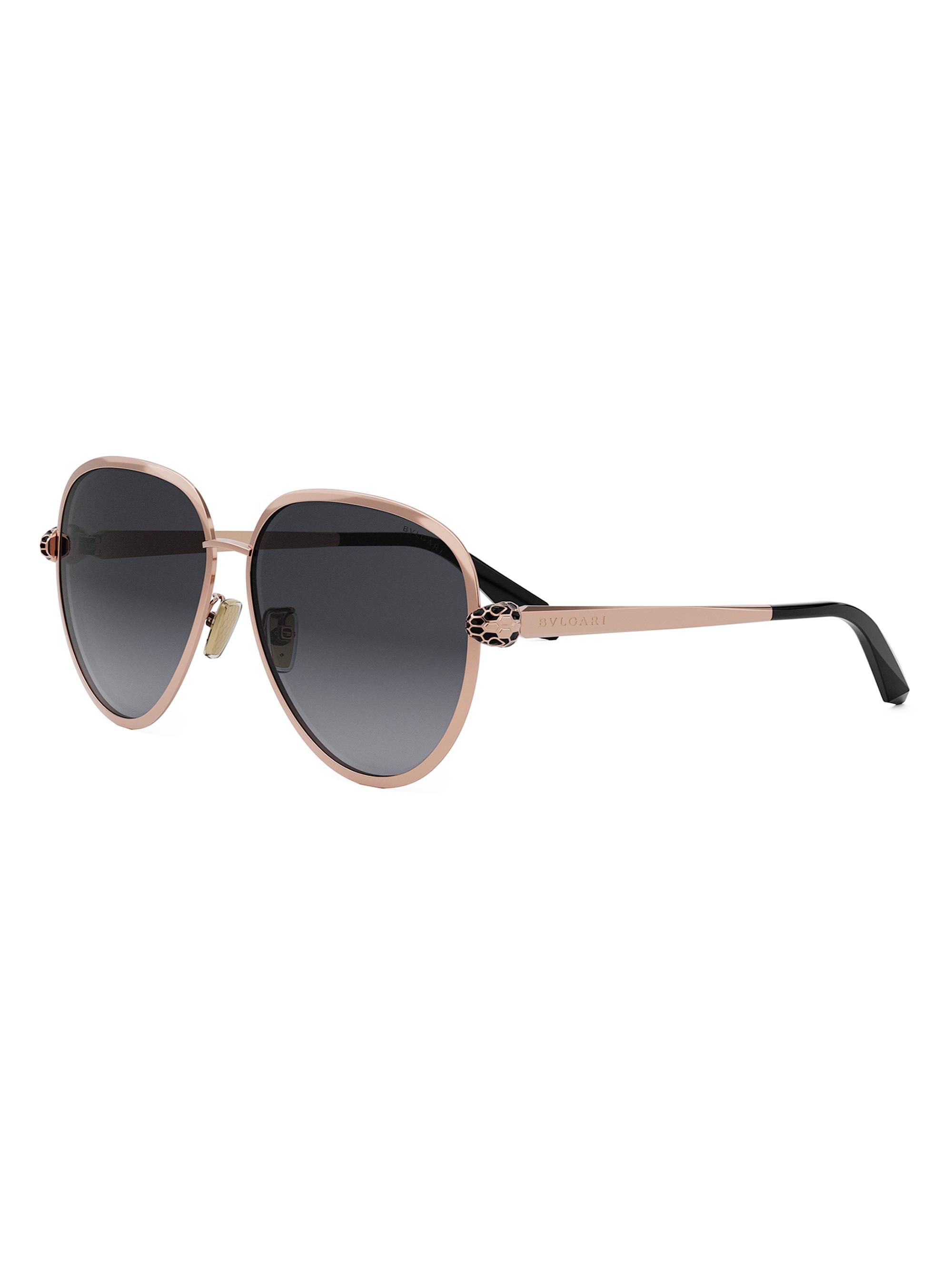BVLGARI Women's Serpenti Forever 59MM Pilot Sunglasses - Shiny Rose Gold Gradient Smoke
