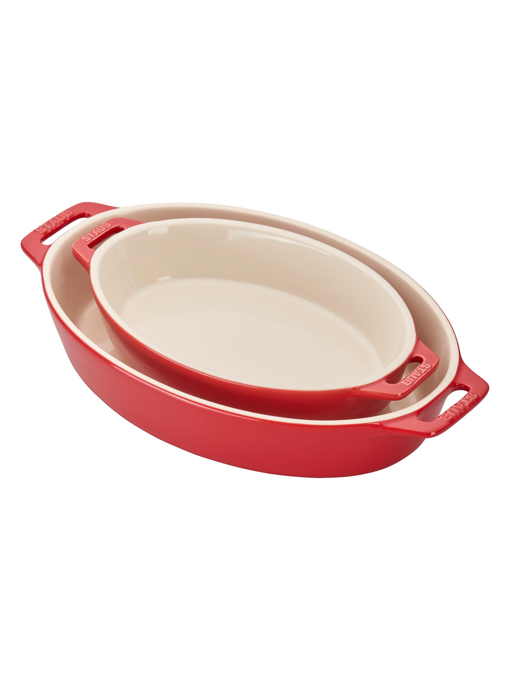 Staub 2 Piece Oval Baking Dish Set - Cherry