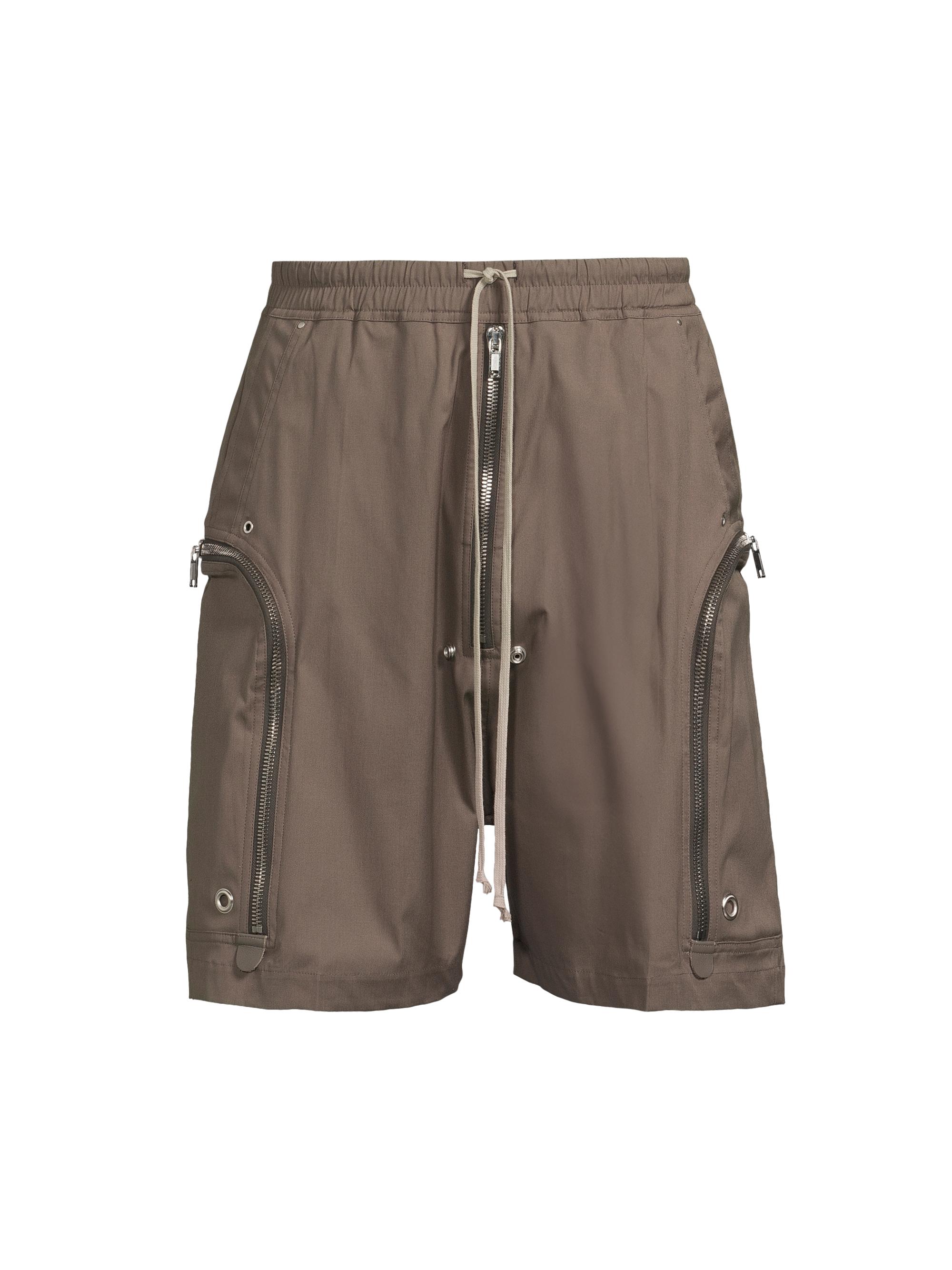 Rick Owens Zipper Stretch-Cotton Drawstring Shorts | Saks Fifth Avenue