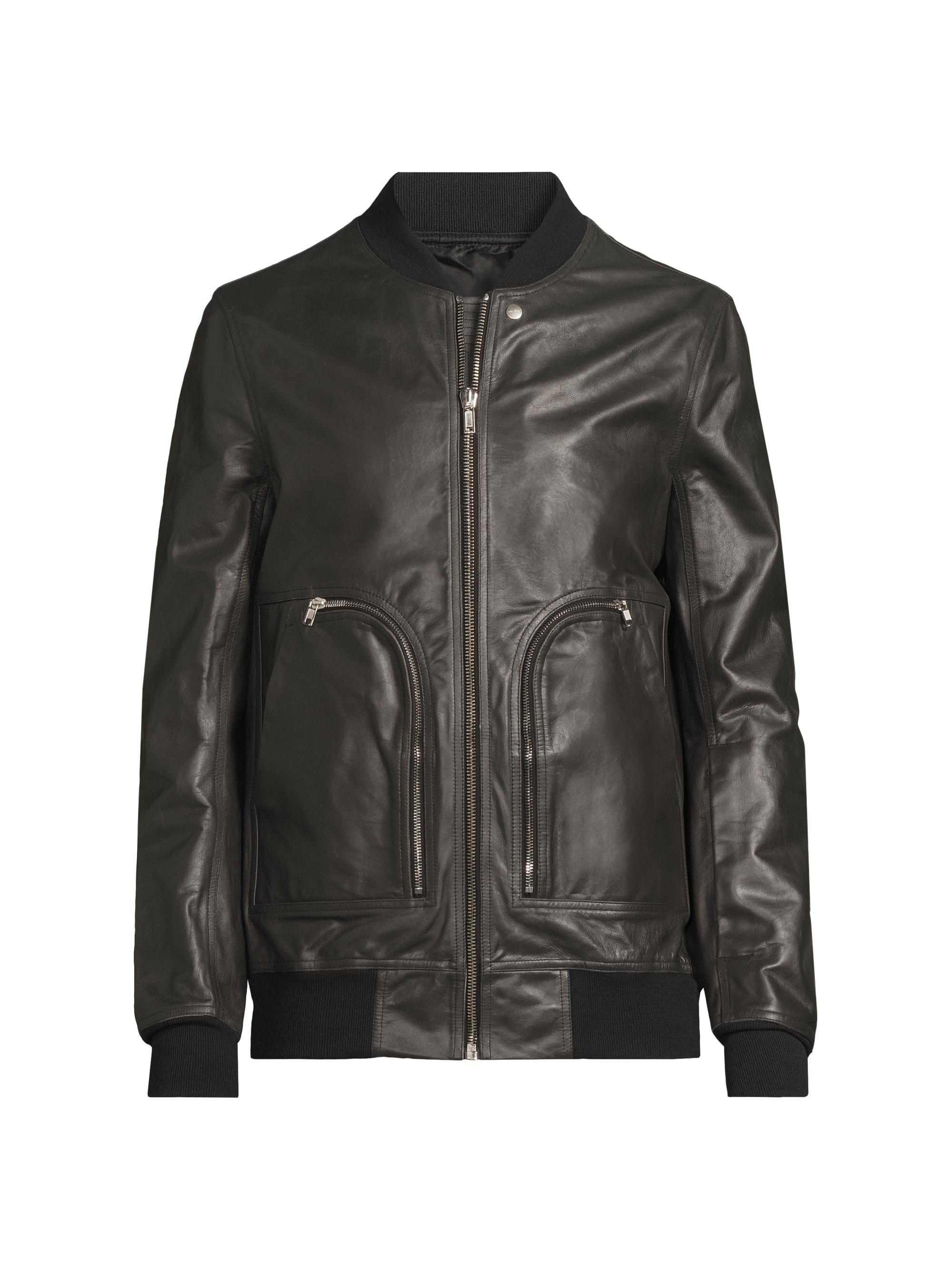 Rick Owens Bauhaus Flight Leather Bomber Jacket | Saks Fifth Avenue