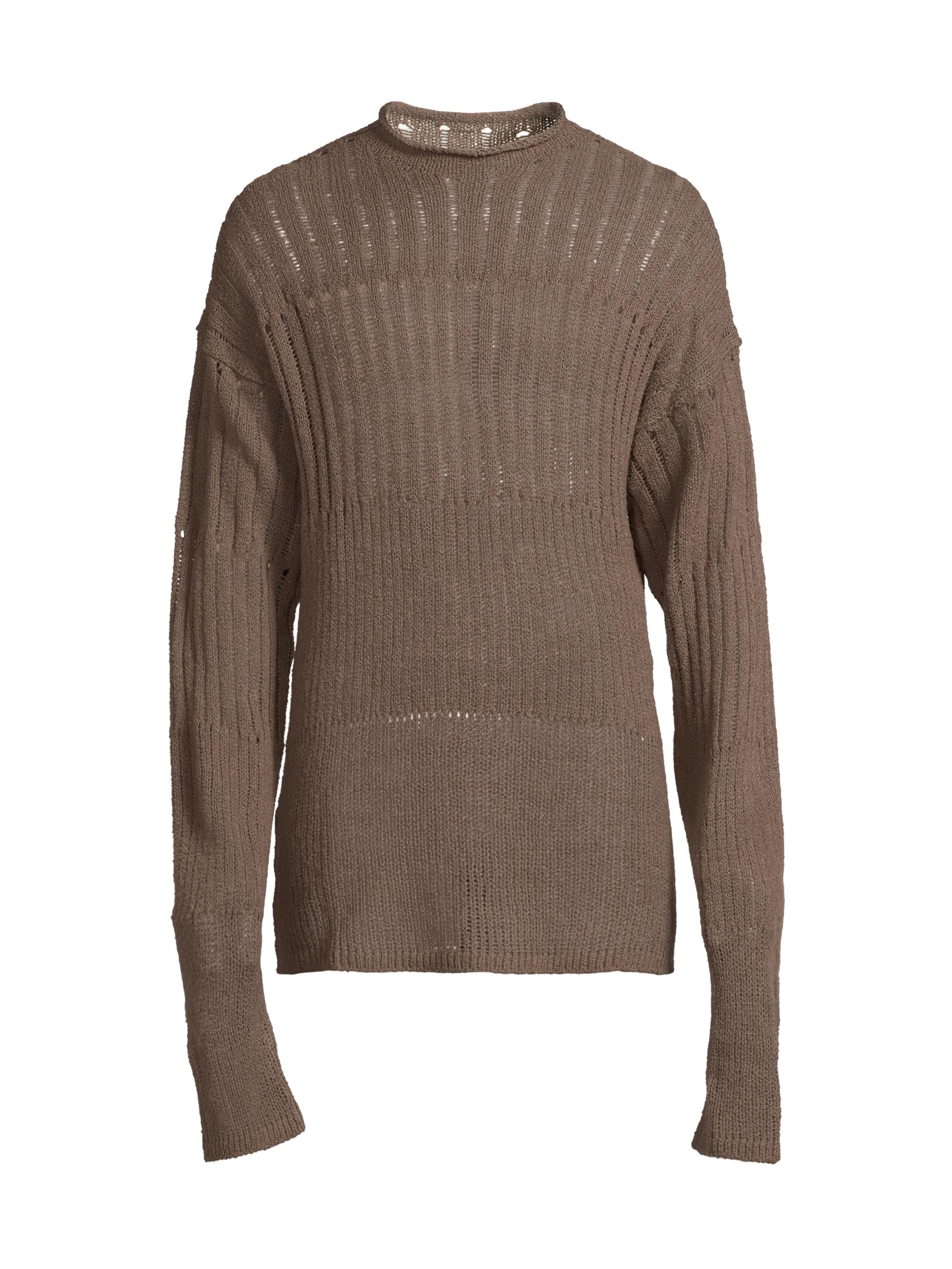 Rick Owens Men's Grid Oversized Sweater - Dust