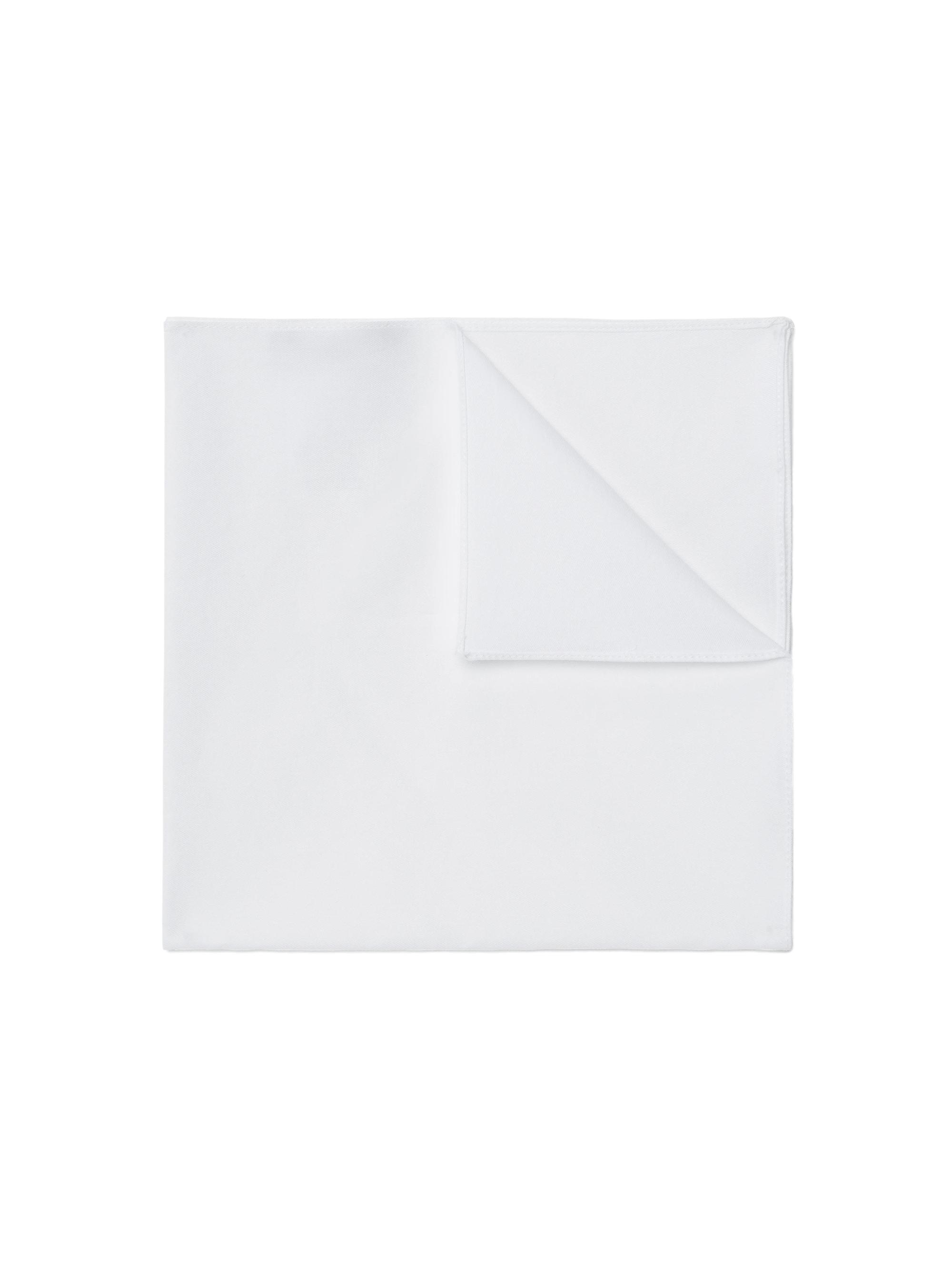 Brunello Cucinelli Men's Sea Island Cotton Twill Pocket Square for Tuxedo - White