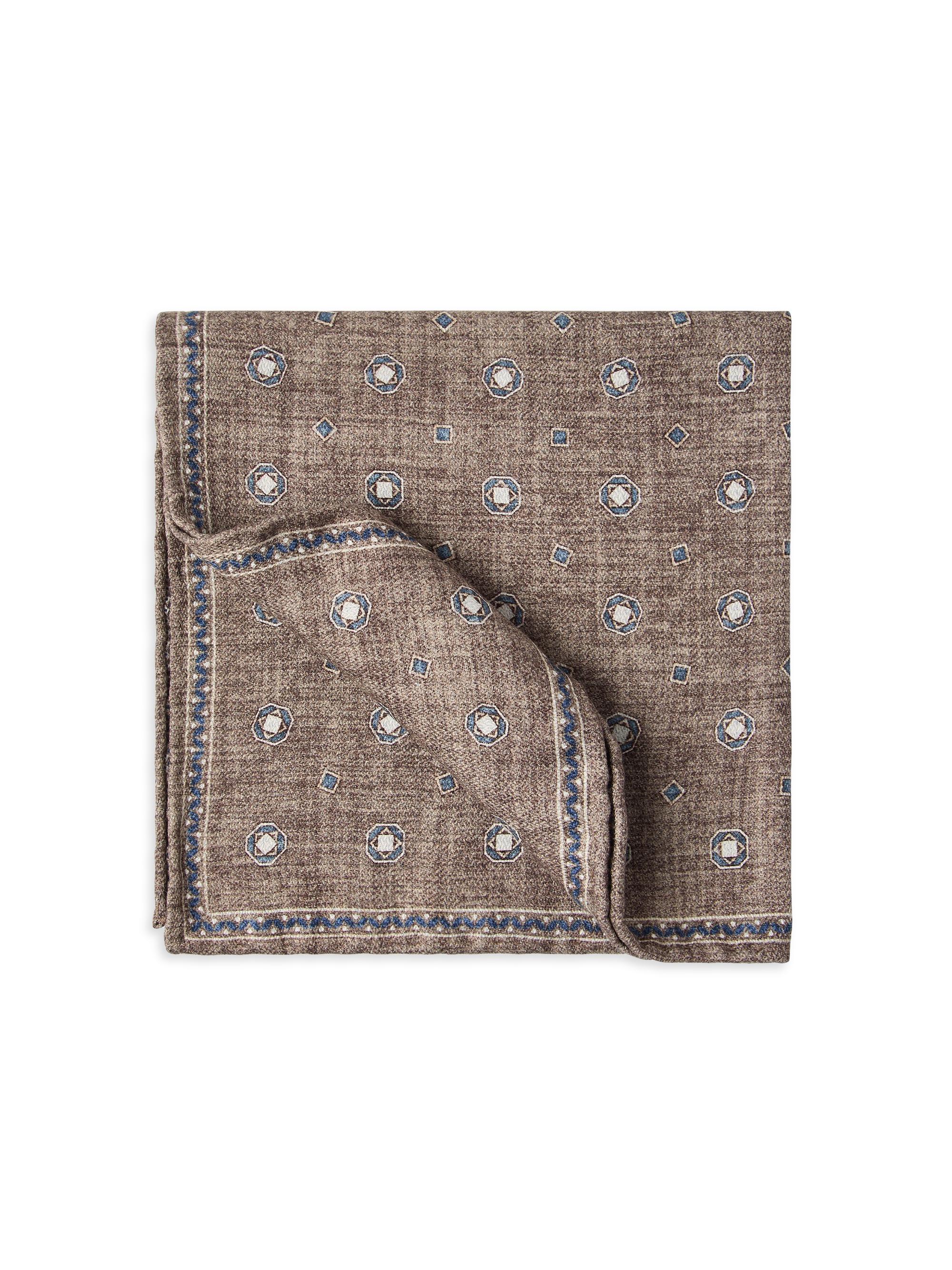 Brunello Cucinelli Men's Double Face Silk Pocket Square - Butter