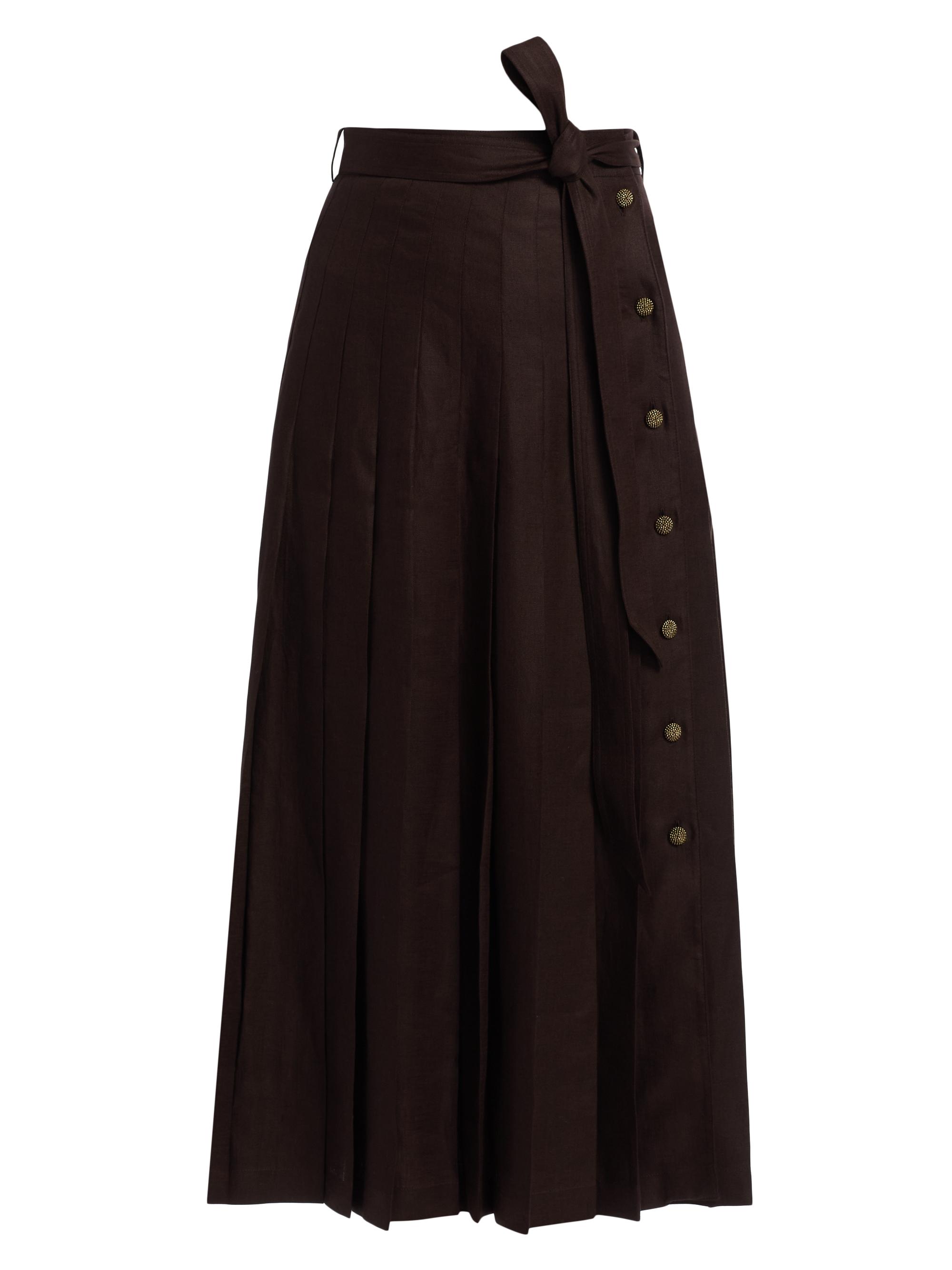 Loro Piana Women's Yasmina Tied Midi-Skirt - Carobbean