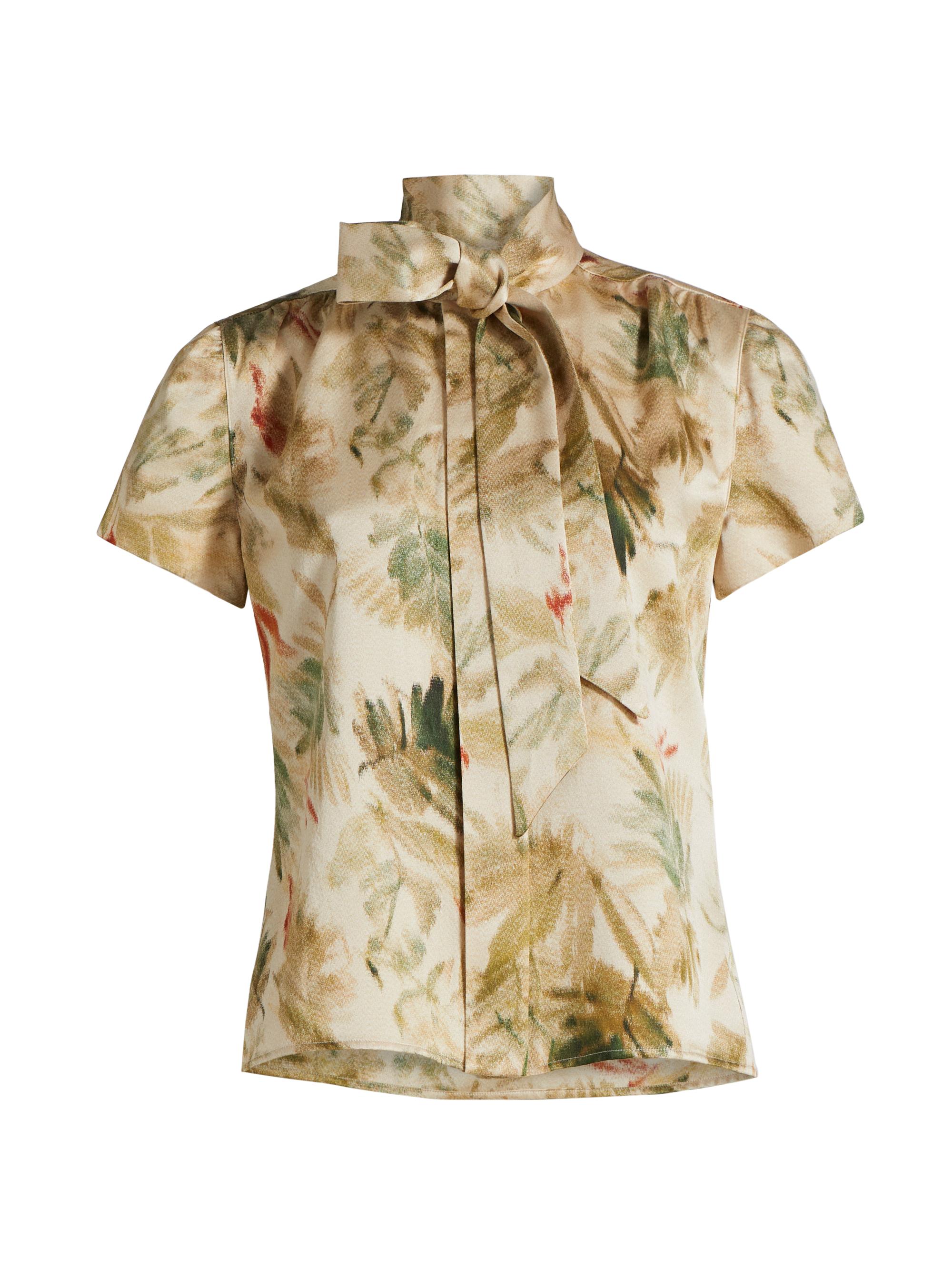 Febe Tie-Neck Printed Top