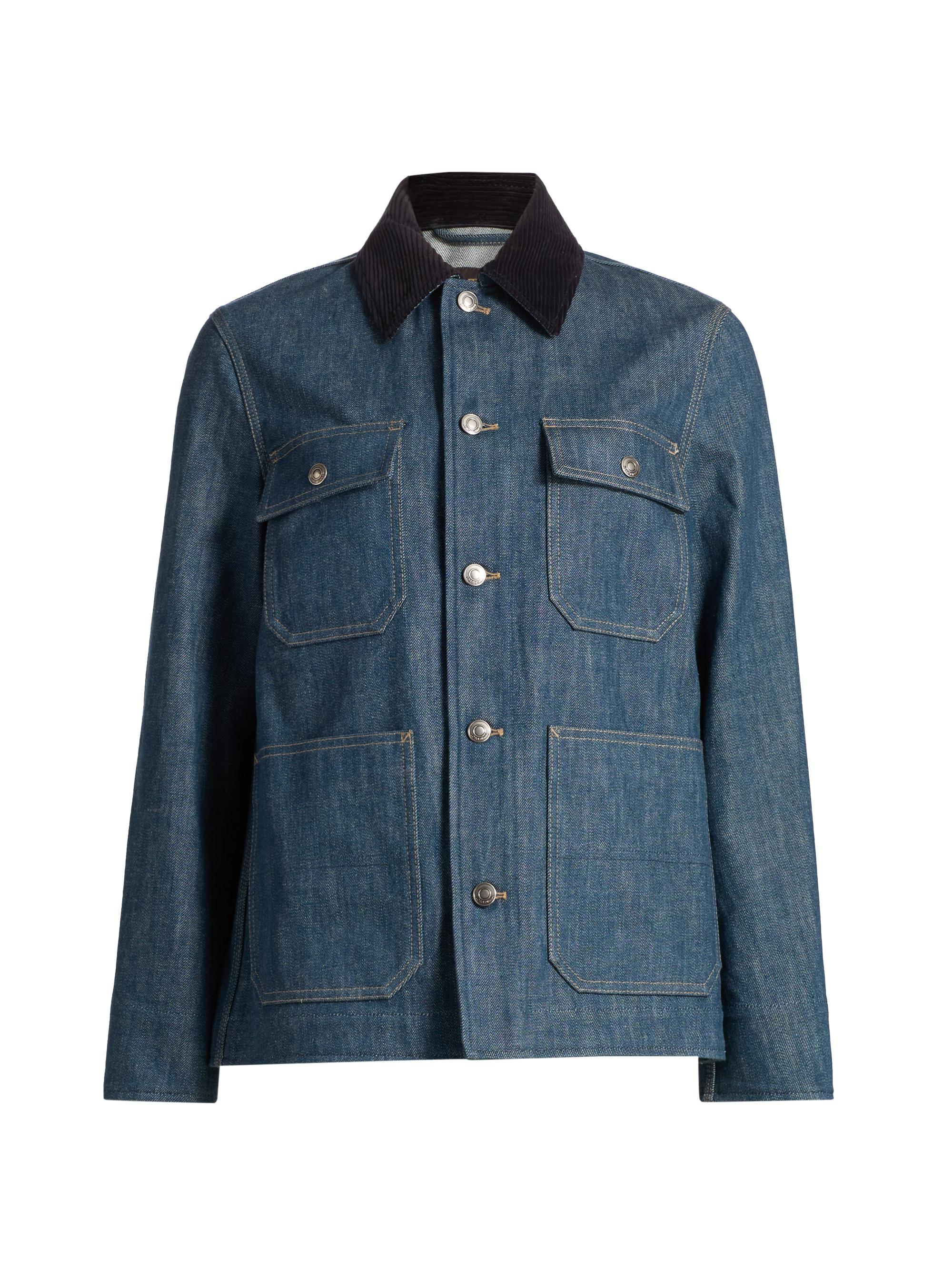 LOEWE Monogrammed High-Low Denim Jacket | Saks Fifth Avenue