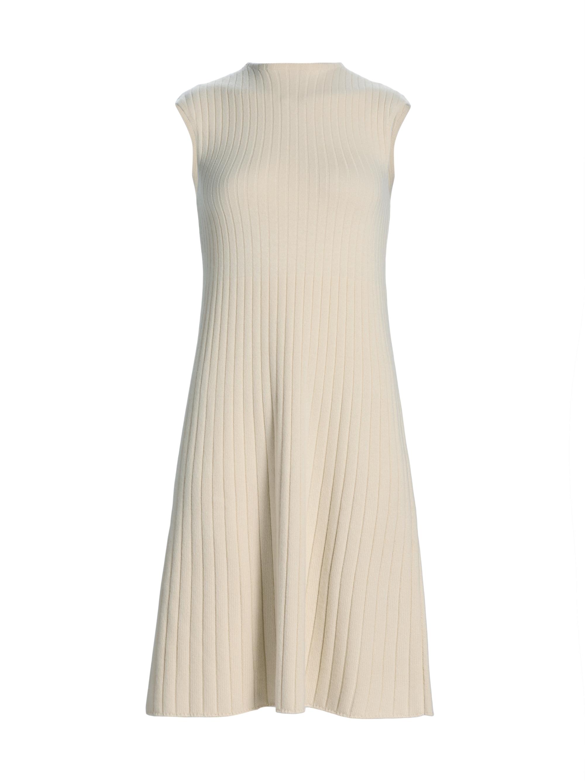 Loro Piana Women's Coste Cashmere Sleeveless Midi-Dress - White Snow