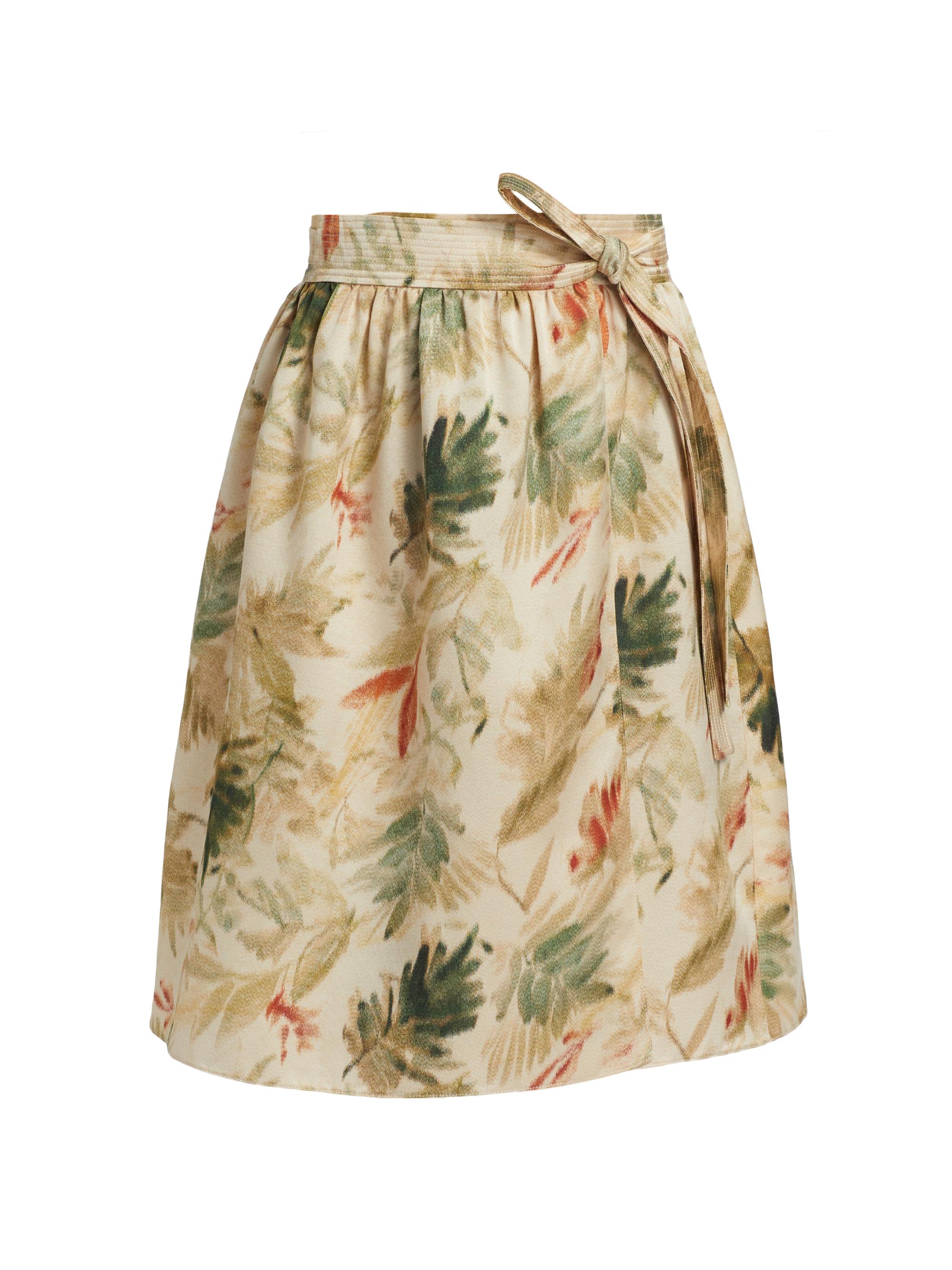 Loro Piana Women's Leah Leaf-Printed Skirt - Sun Kissed Green Fluorite
