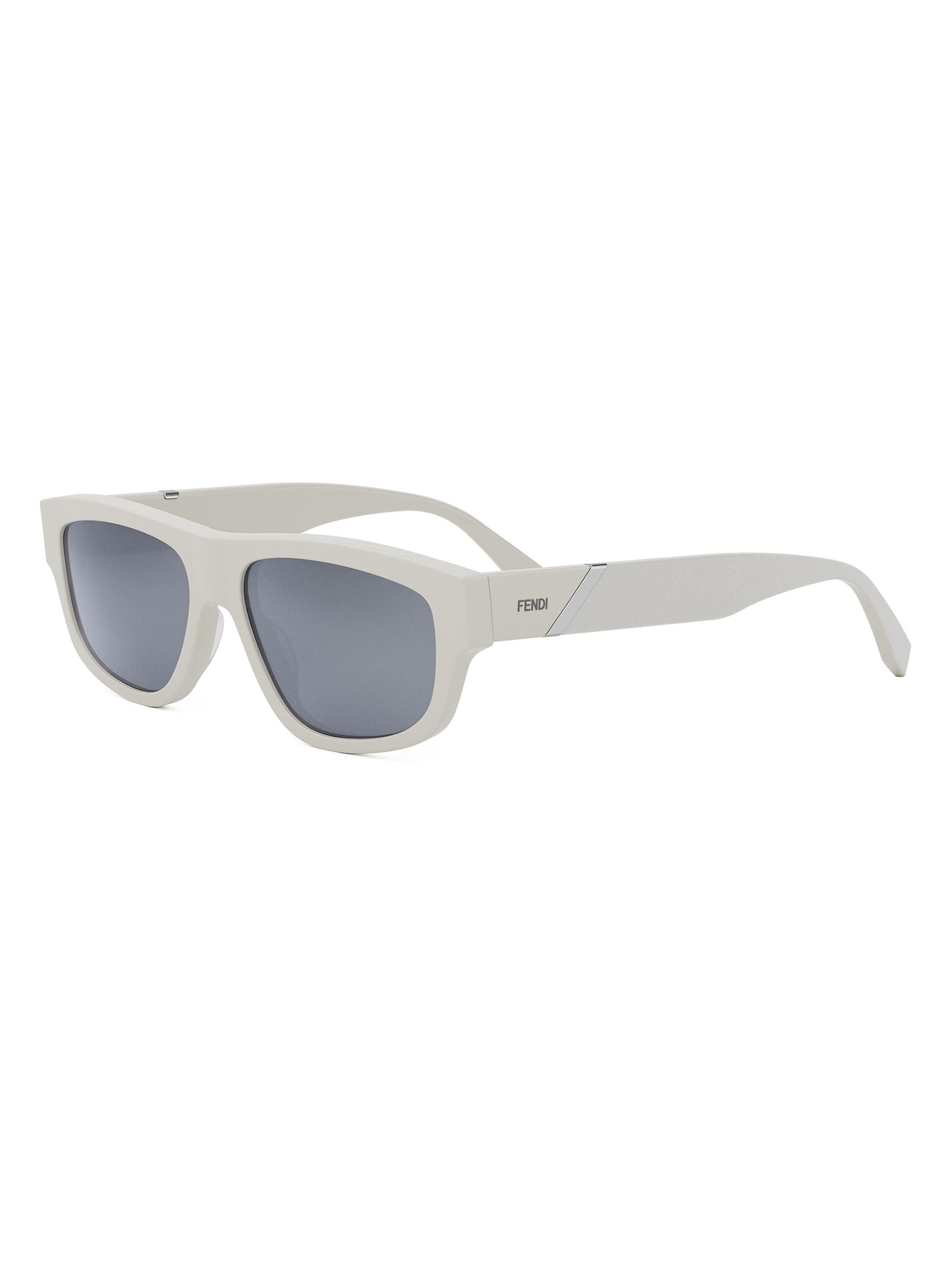 Fendi Men's  Diagonal 56MM Geometric Sunglasses - White Grey