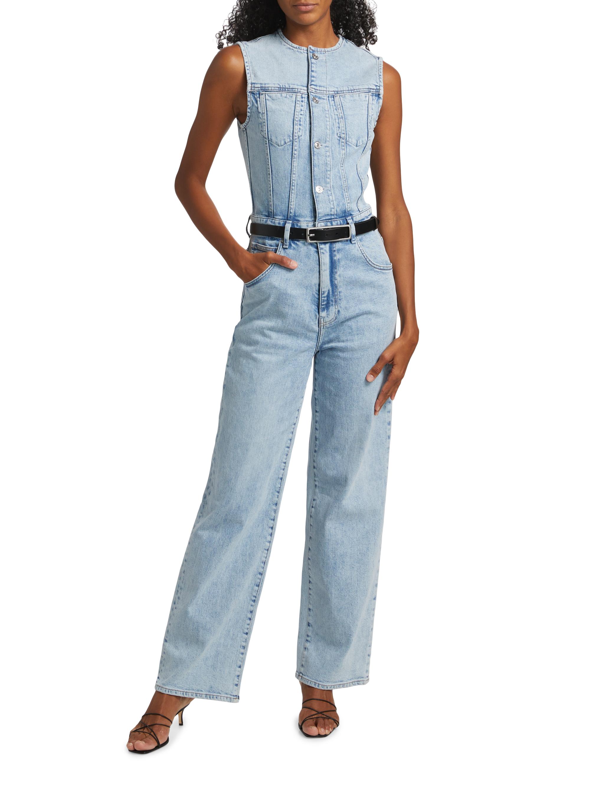 (取寄) ペイジ レディース アンクル デニム ジャンプスーツ イン メッツァ Paige women Cirie Ankle Denim Jumpsuit in Mezza Mezza Paige Cirie Denim Jumpsuit | Saks Fifth Avenue