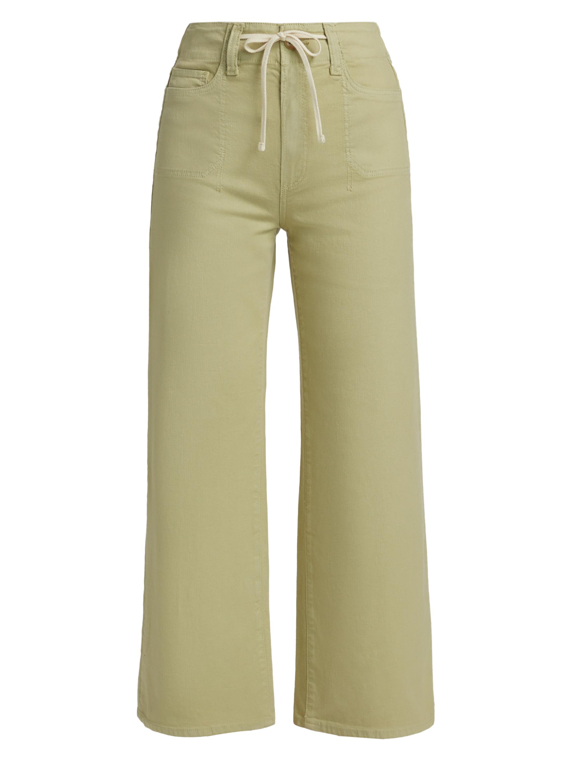 Paige Women's Ari Stretch-Cotton Wide-Leg Pants - Vintage Pale Olive