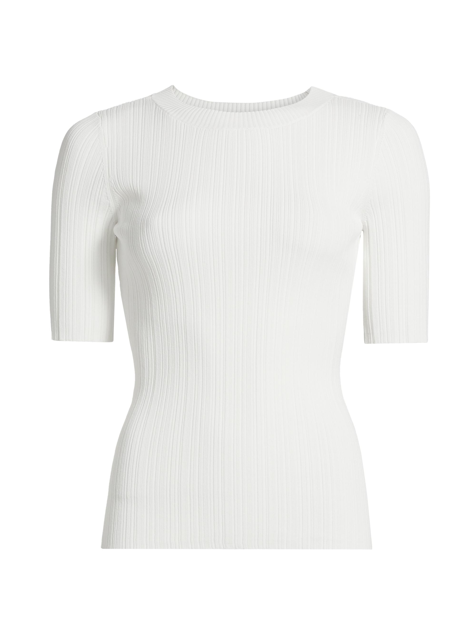 Paige Women's Aranea Rib-Knit T-Shirt - White