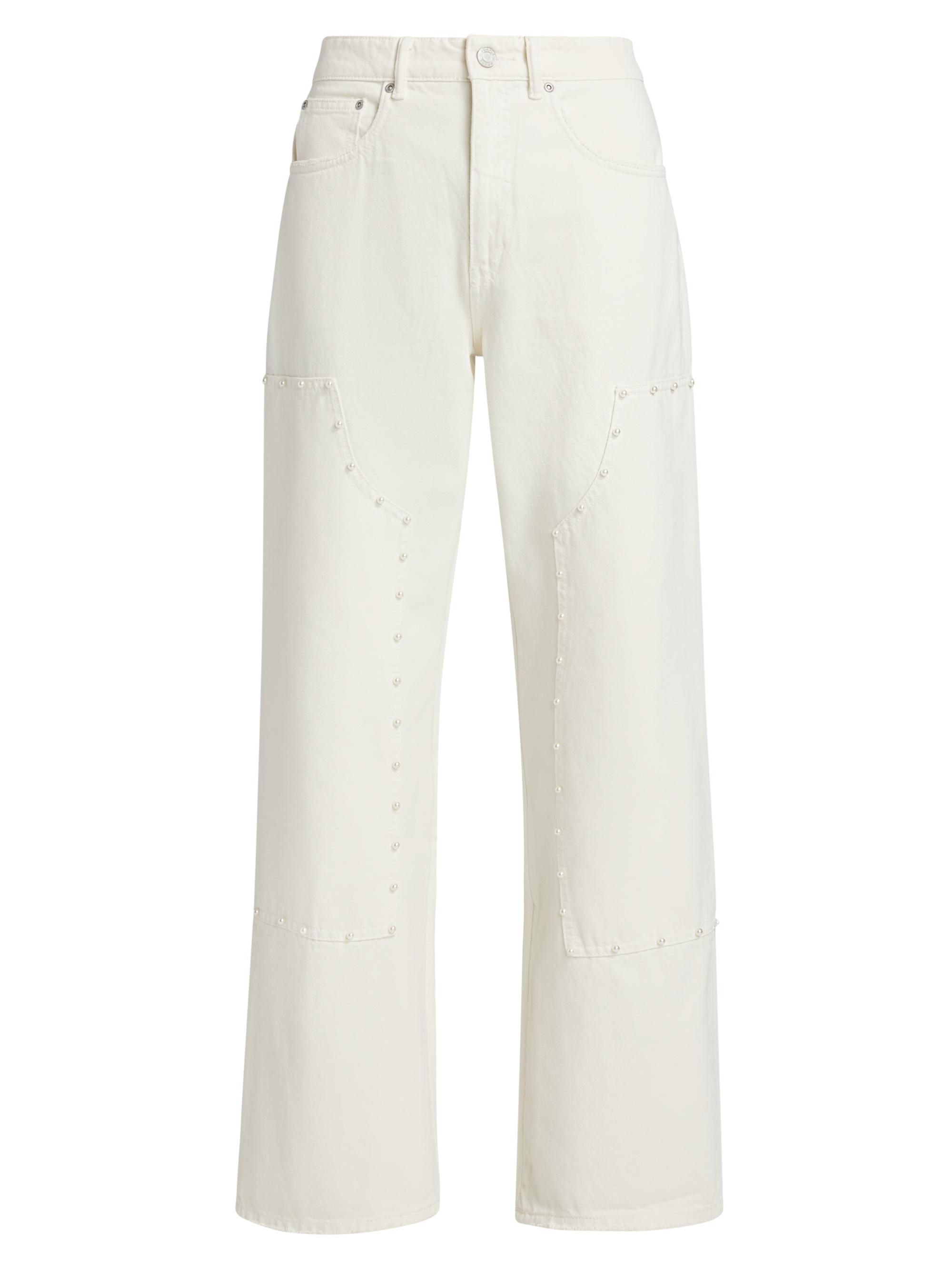 Purple Brand Women's Pearl Embellished Carpenter Jeans - Off White