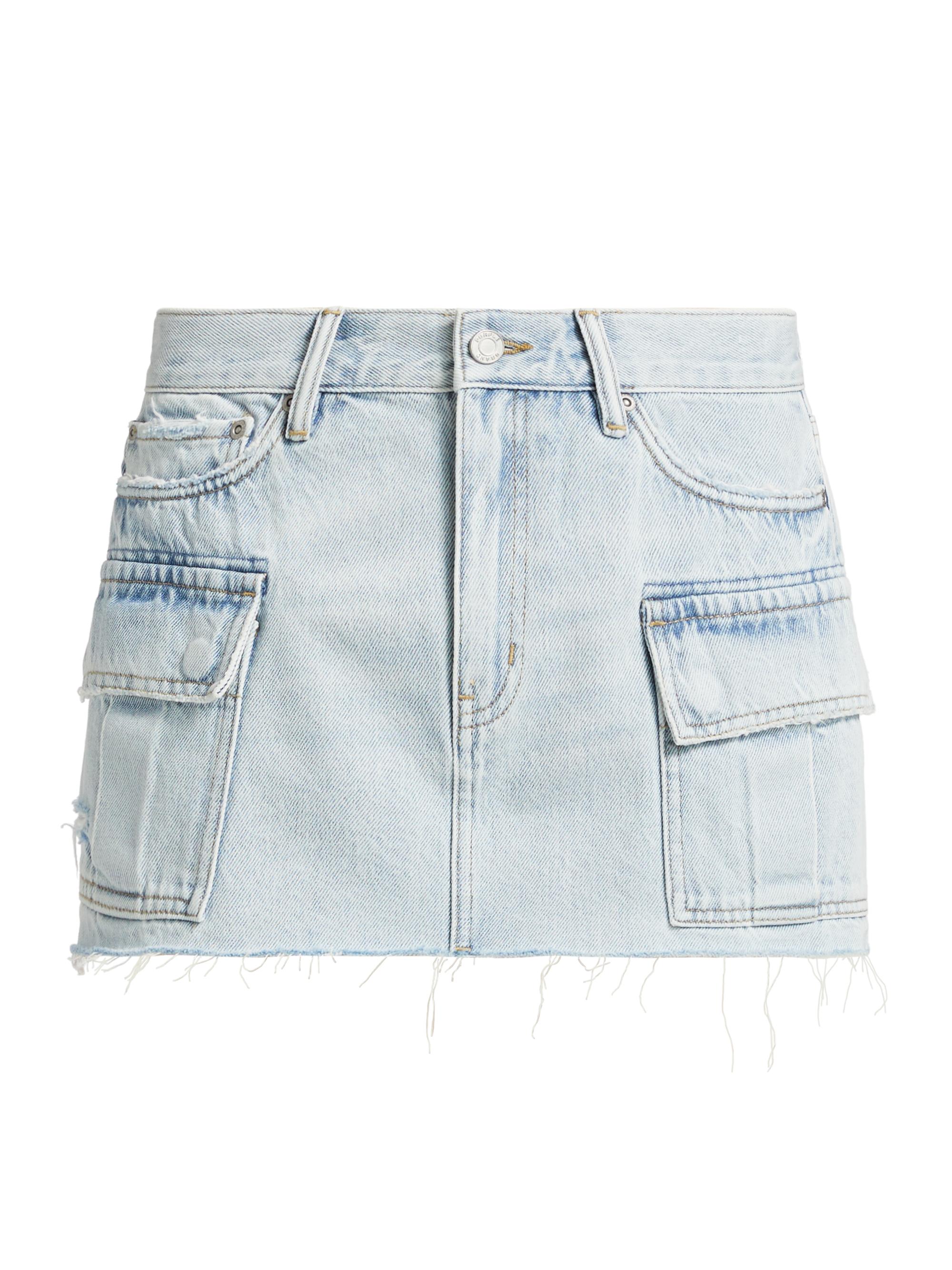 Purple Brand Women's Sun Fade Cargo Miniskirt - Light Indigo