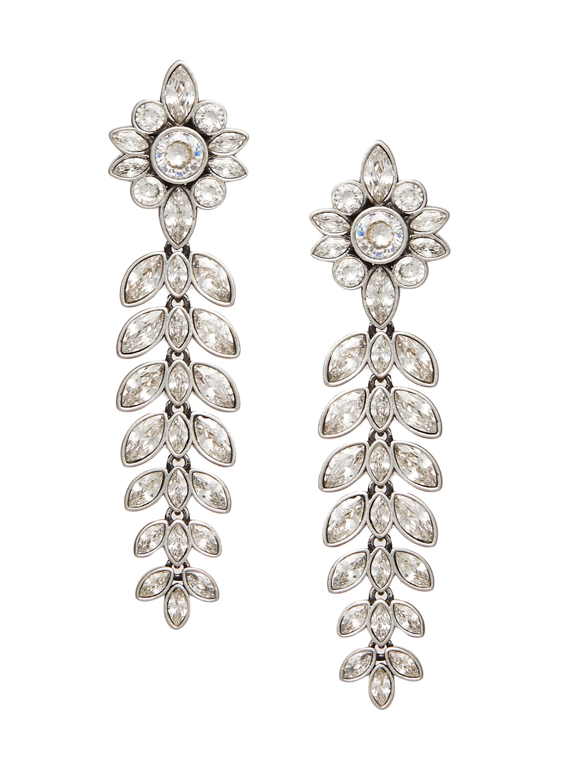 Lele Sadoughi Women's  x Marilyn Monroe Antique Silvertone & Crystal Drop Earrings - Crystal