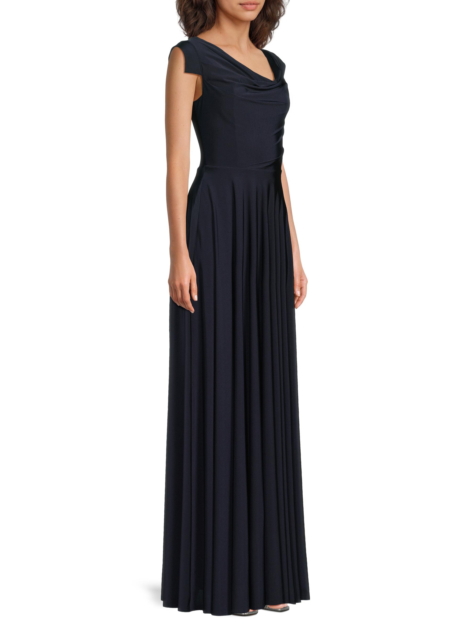 Black Halo Women's EVE Jackie O Off-the-Shoulder Gown - Pacific Blue | Thumbnail 4