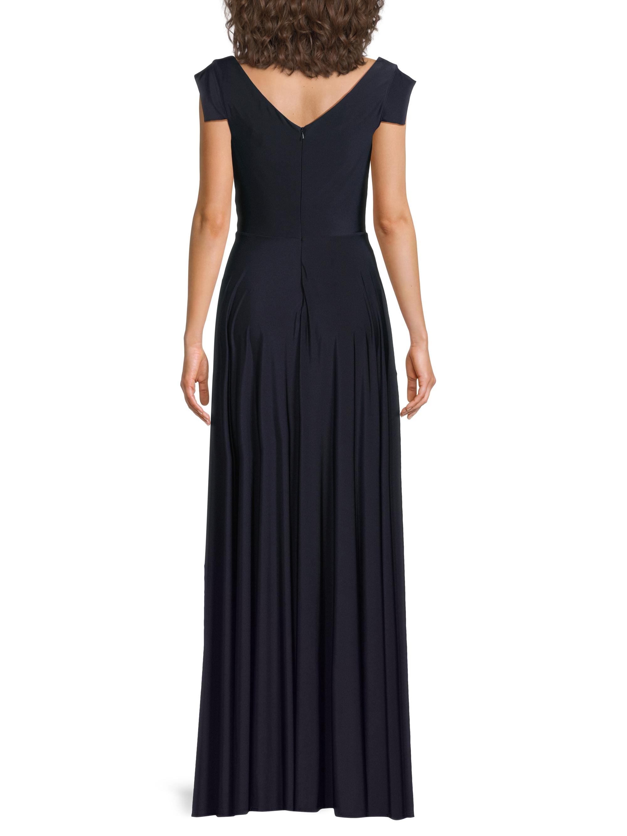 Black Halo Women's EVE Jackie O Off-the-Shoulder Gown - Pacific Blue | Thumbnail 5