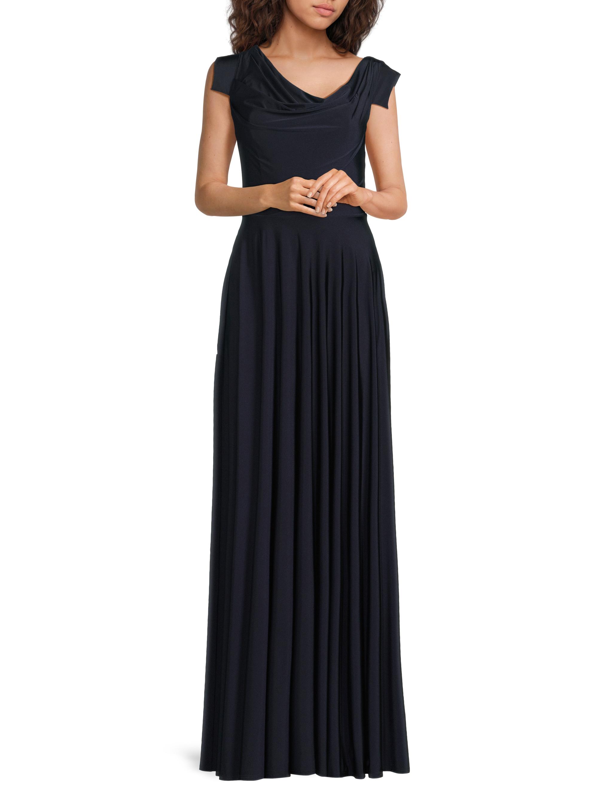 Black Halo Women's EVE Jackie O Off-the-Shoulder Gown - Pacific Blue | Thumbnail 2