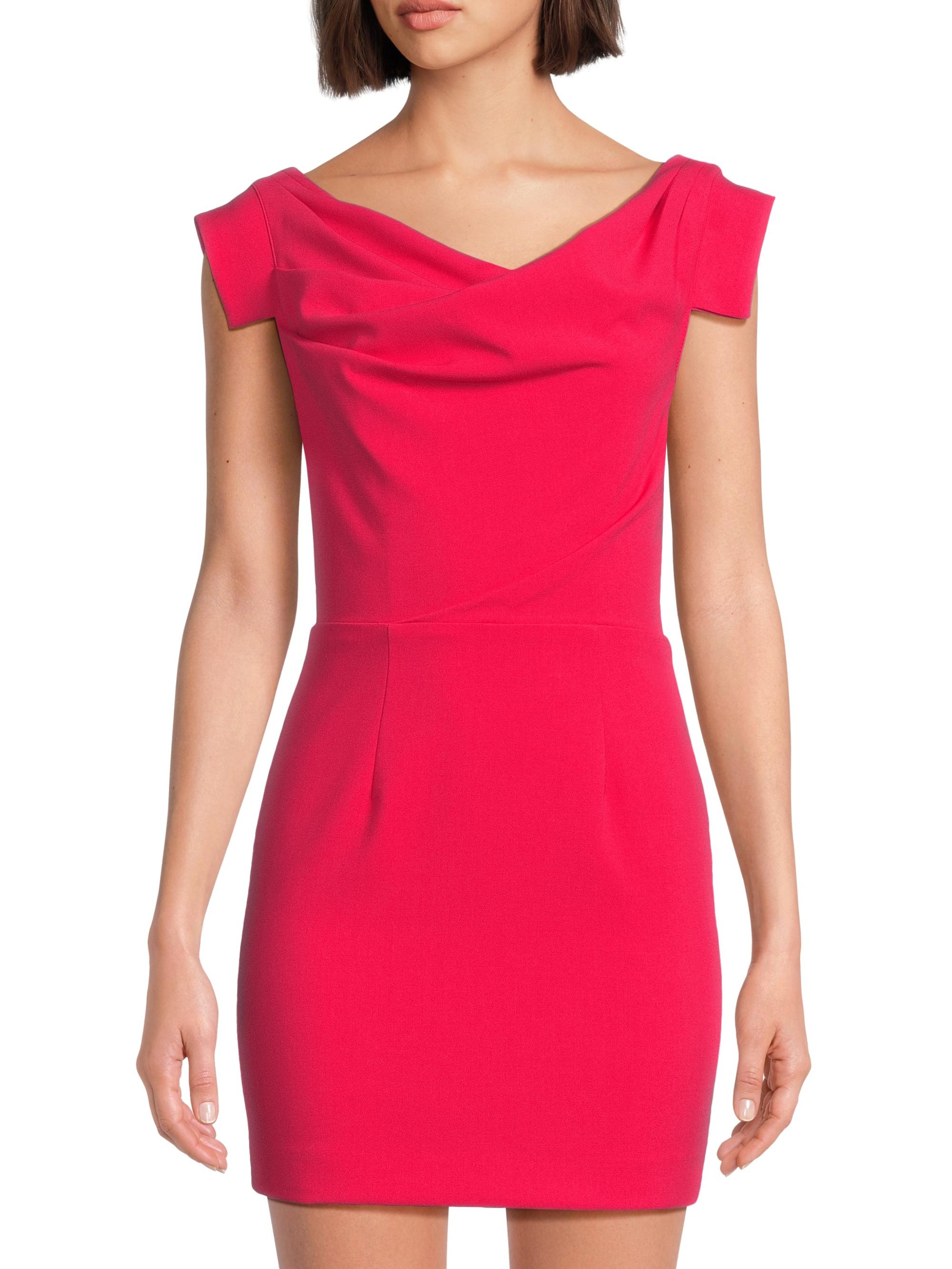 Black Halo Women's Jacqueline Stretch Crepe Off-The-Shoulder Minidress - Fuchsia | Thumbnail 3