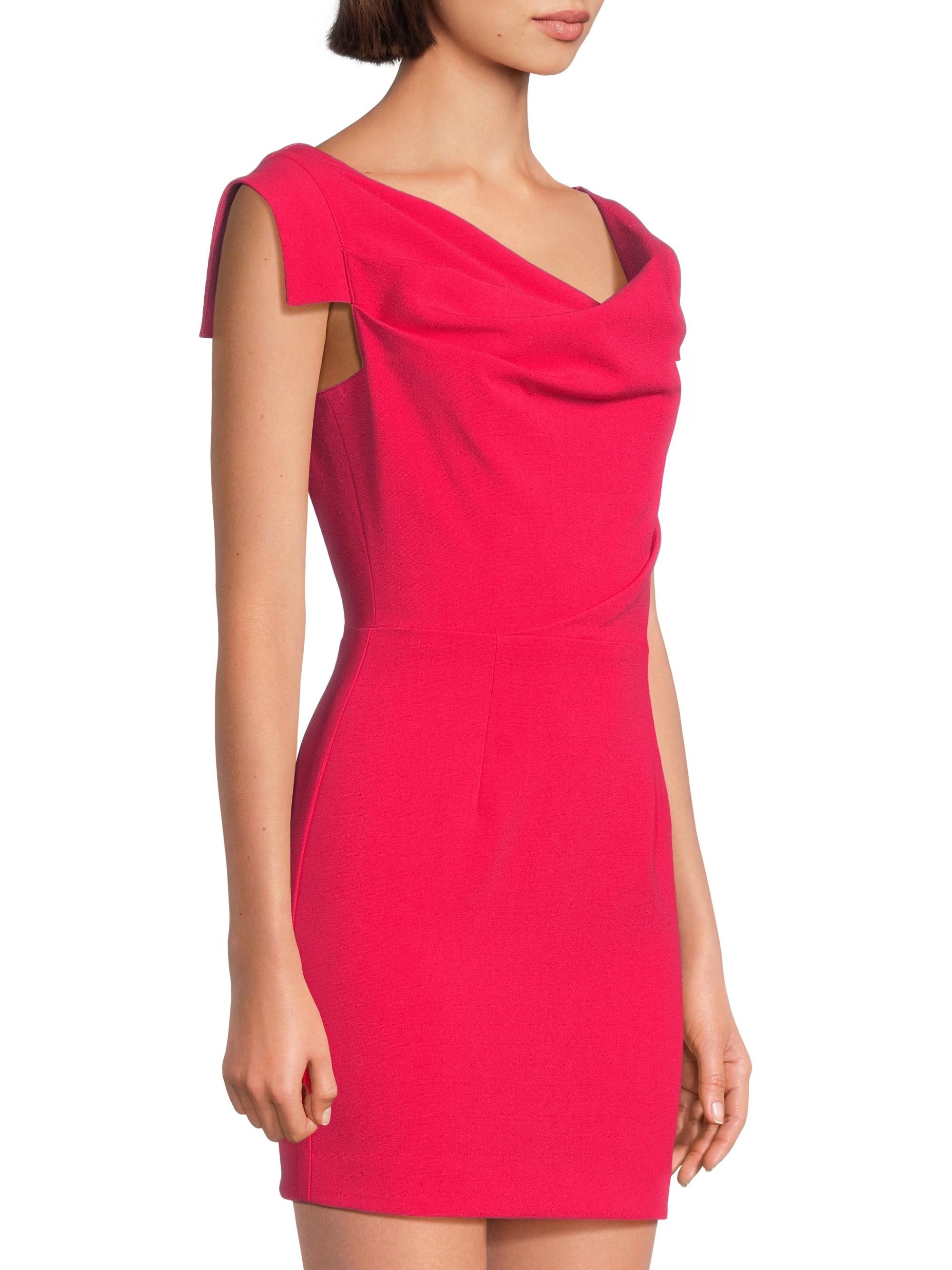 Black Halo Women's Jacqueline Stretch Crepe Off-The-Shoulder Minidress - Fuchsia | Thumbnail 4