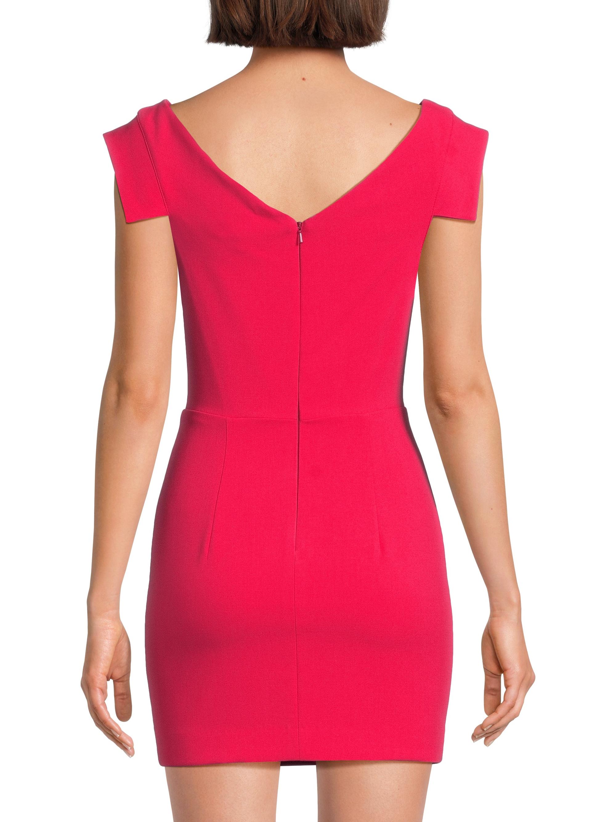 Black Halo Women's Jacqueline Stretch Crepe Off-The-Shoulder Minidress - Fuchsia | Thumbnail 5