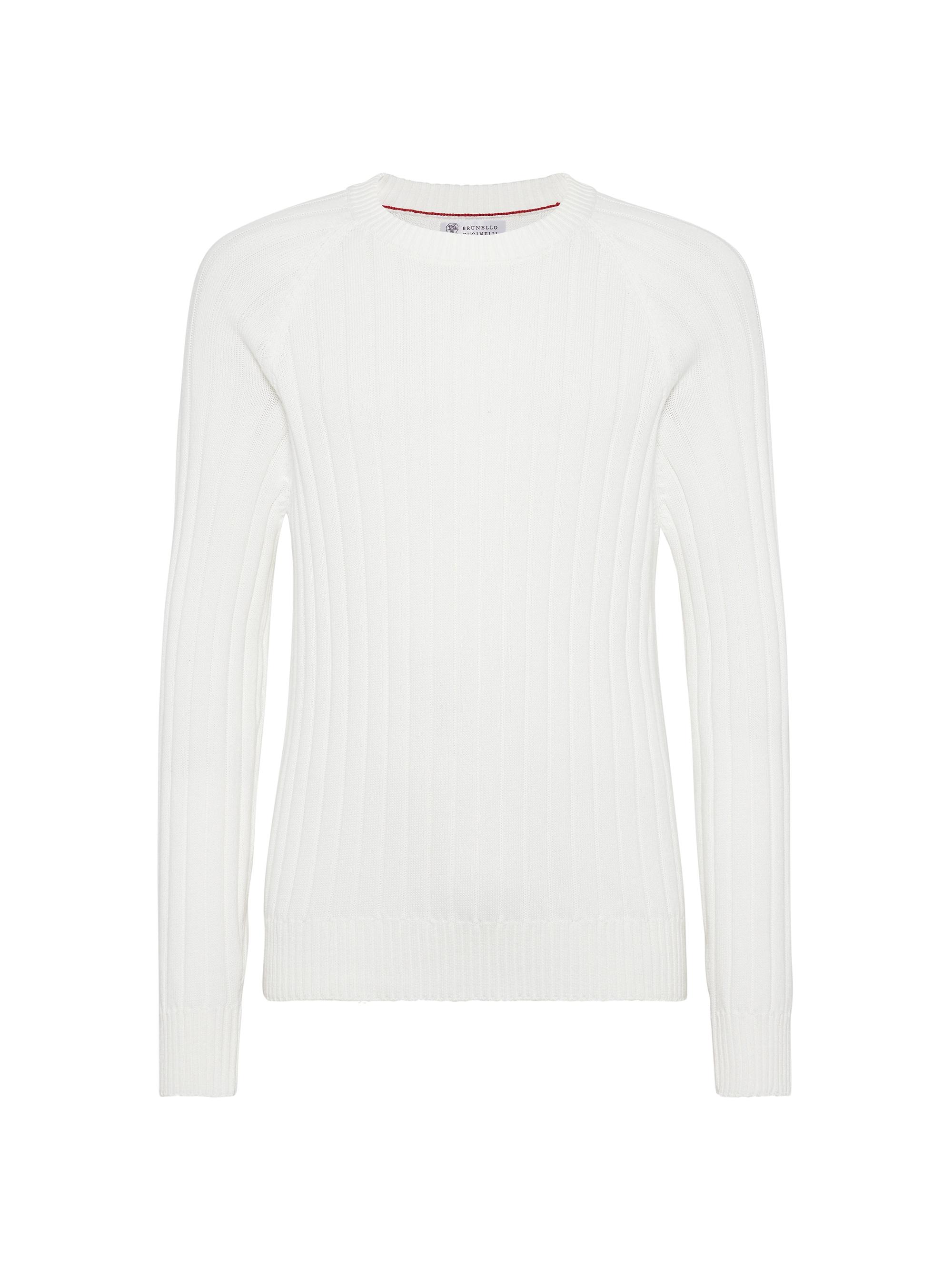 Brunello Cucinelli Men's Cotton Rib Knit Sweater - Panama