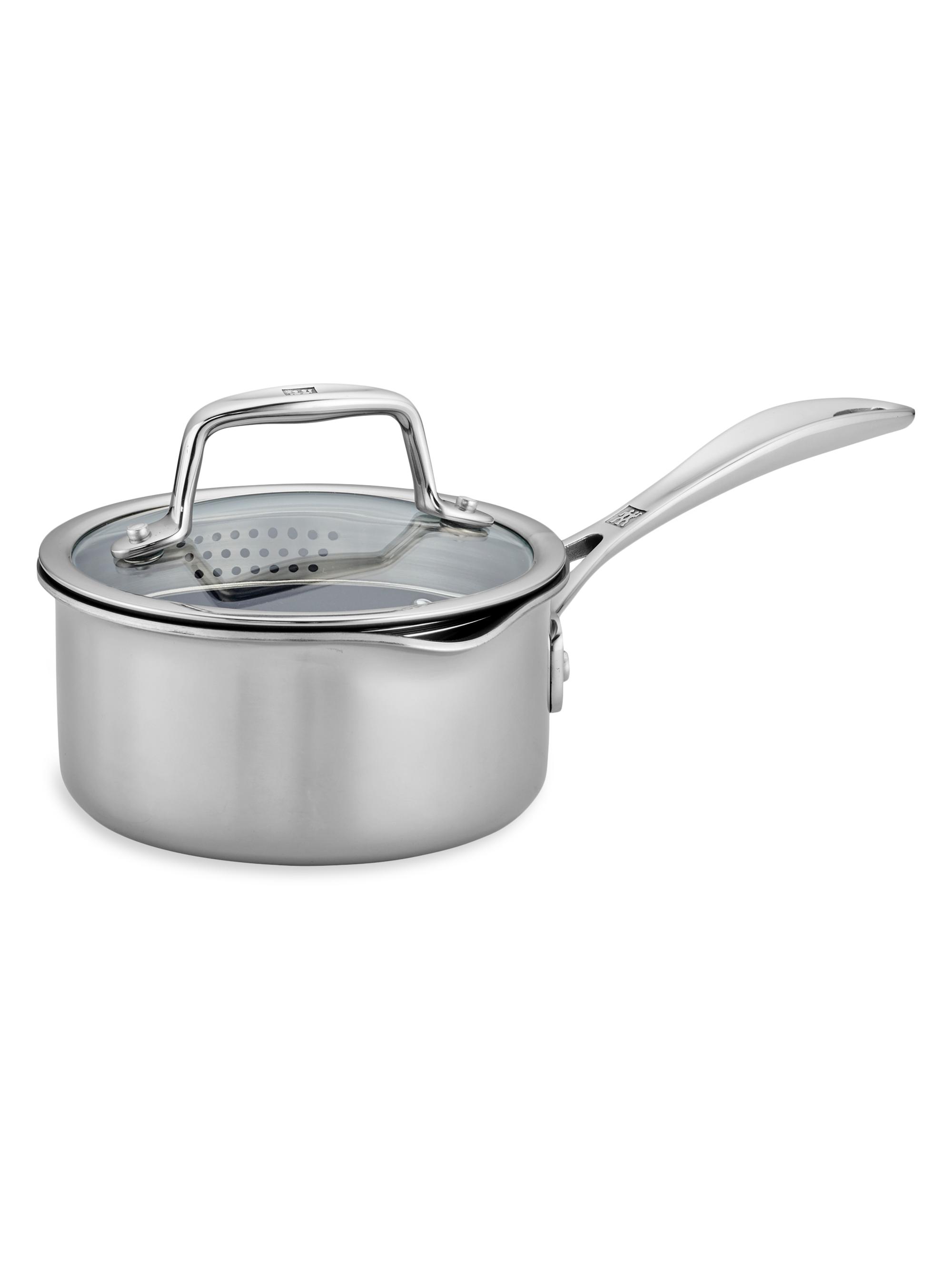 ZWILLING J.A. Henckels Clad CFX Stainless Steel Ceramic Nonstick Saucepan - Stainless Steel 1