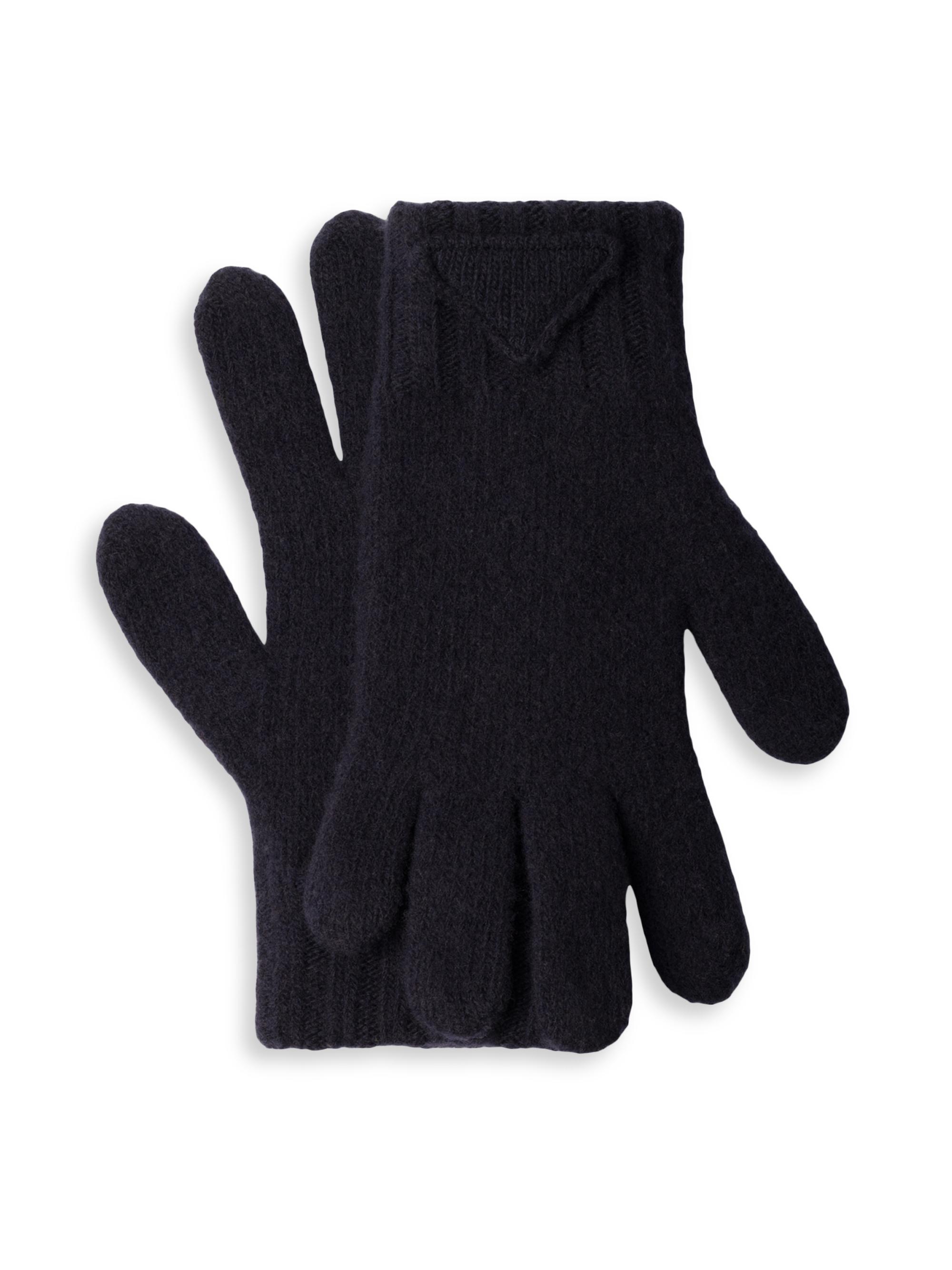 Prada Men's Wool Gloves - Blue