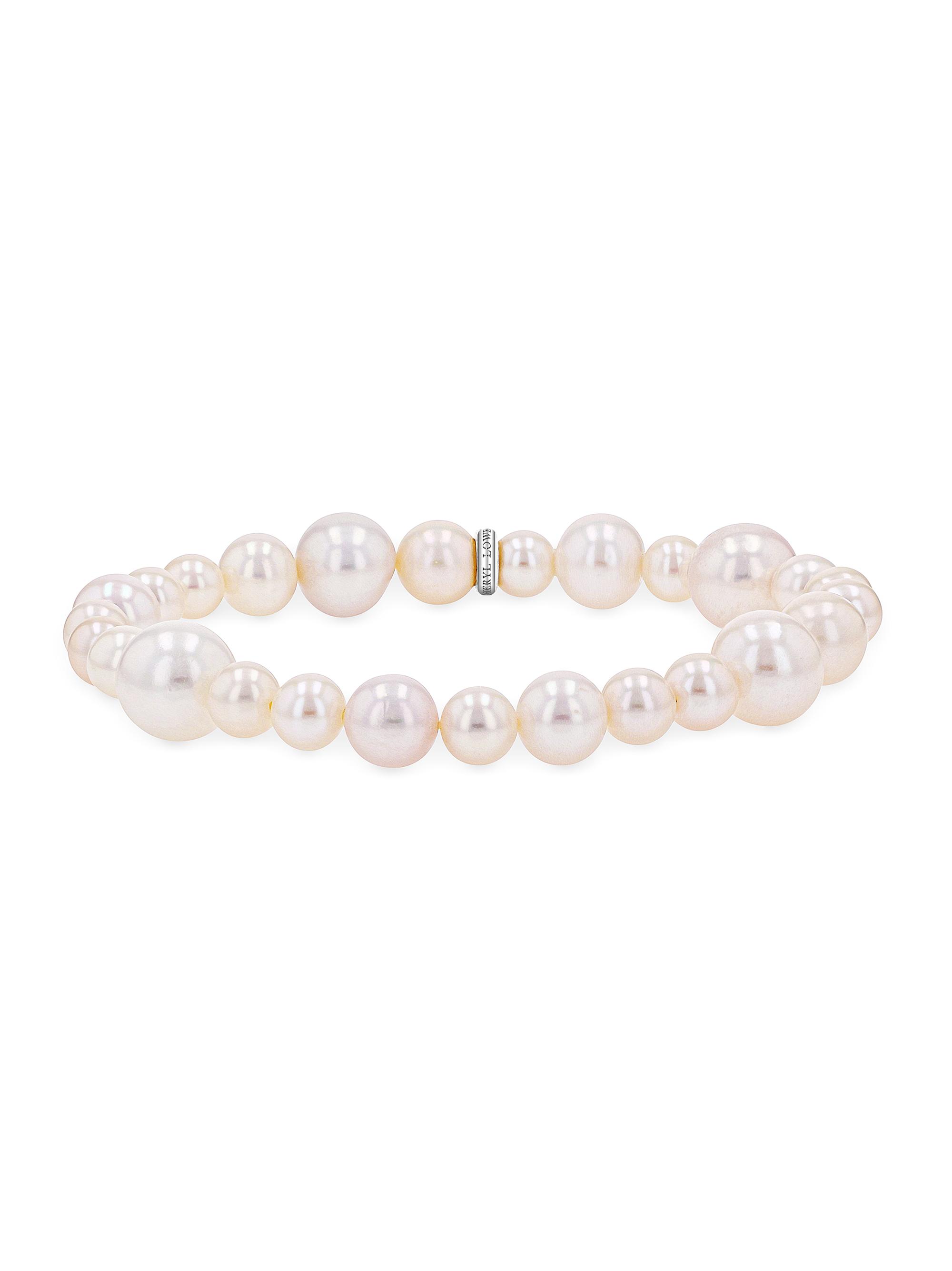 Sheryl Lowe Women's Sterling Silver, Cultured Pearl & 0.05 TCW Diamond Bracelet - Silver