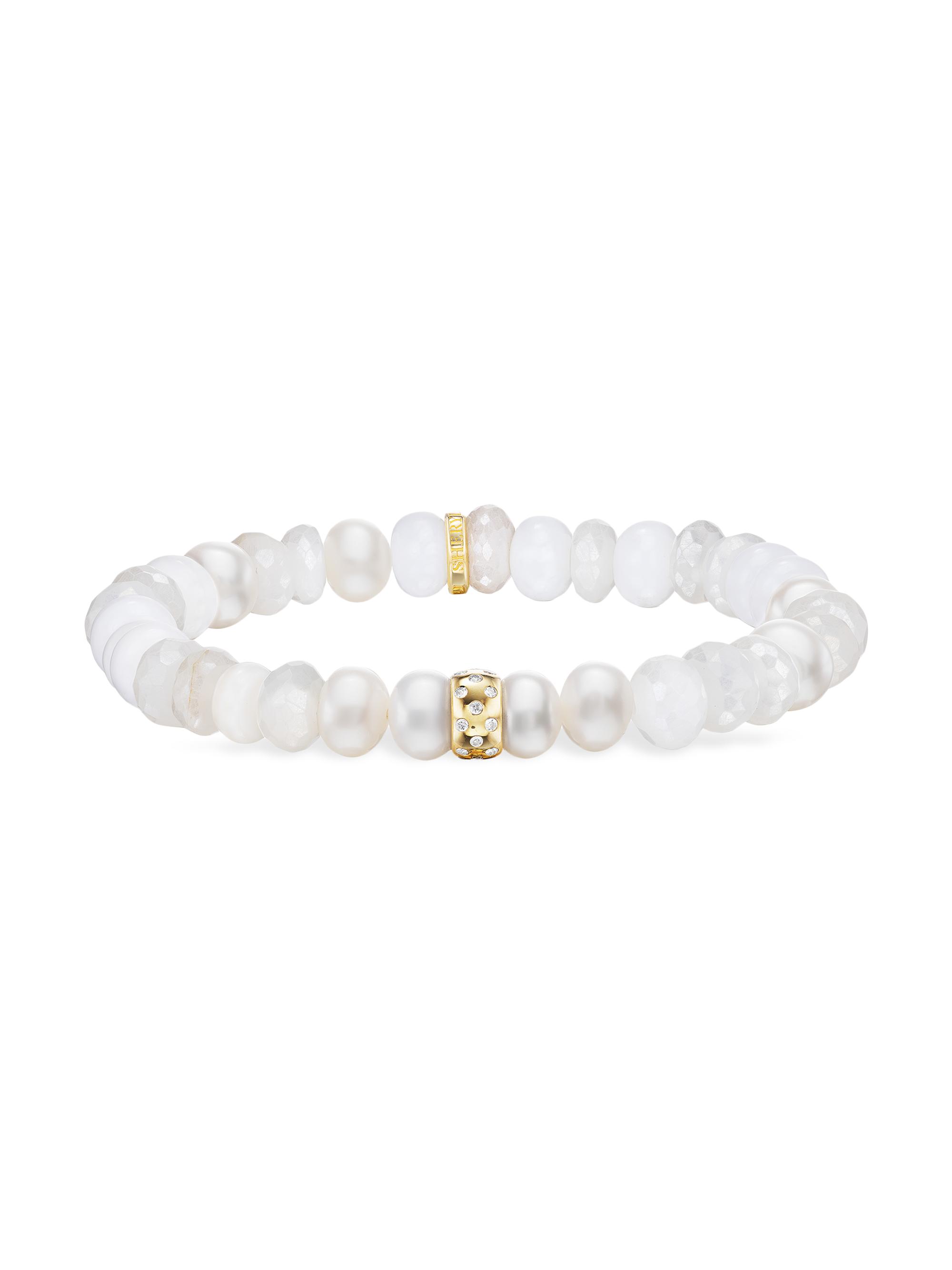 Sheryl Lowe Women's 14K Yellow Gold, Multi-Stone & 0.15 TCW Diamond Beaded Bracelet - Gold