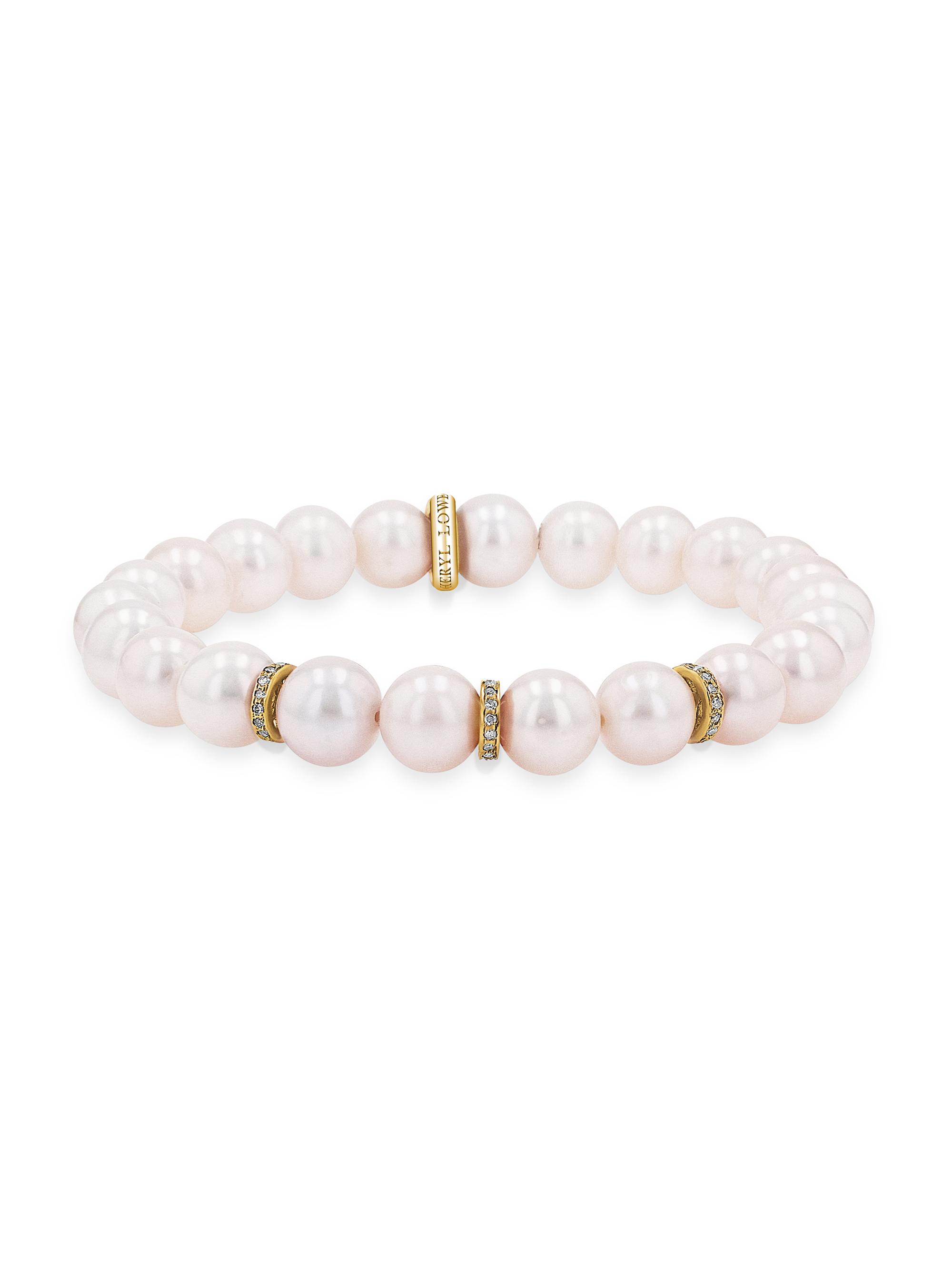 Sheryl Lowe Women's 14K Yellow Gold, Cultured Pearl & 0.15 TCW Diamond Bracelet - Gold