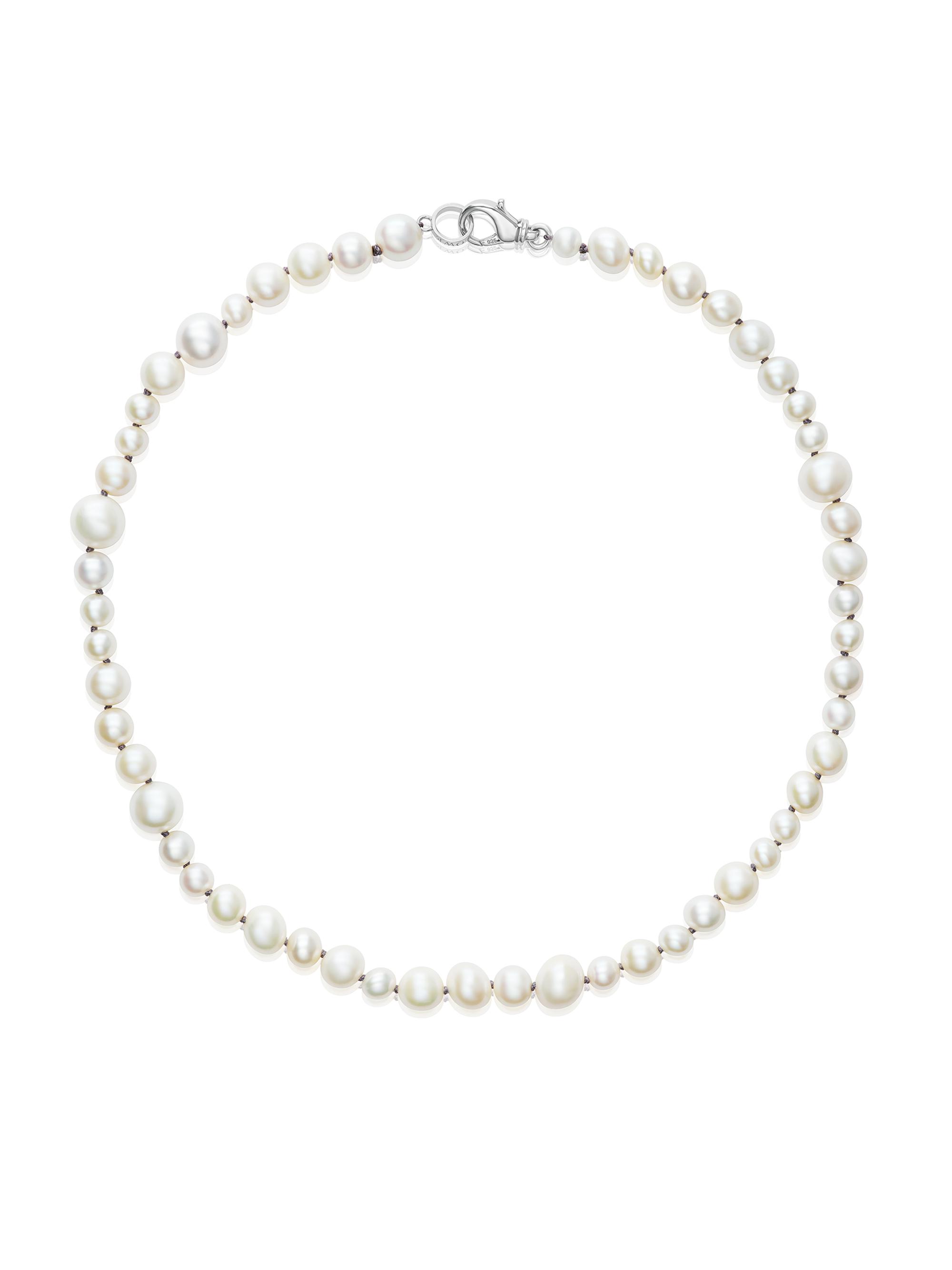 Sheryl Lowe Women's Round Cultured Pearl Knotted Necklace - Silver