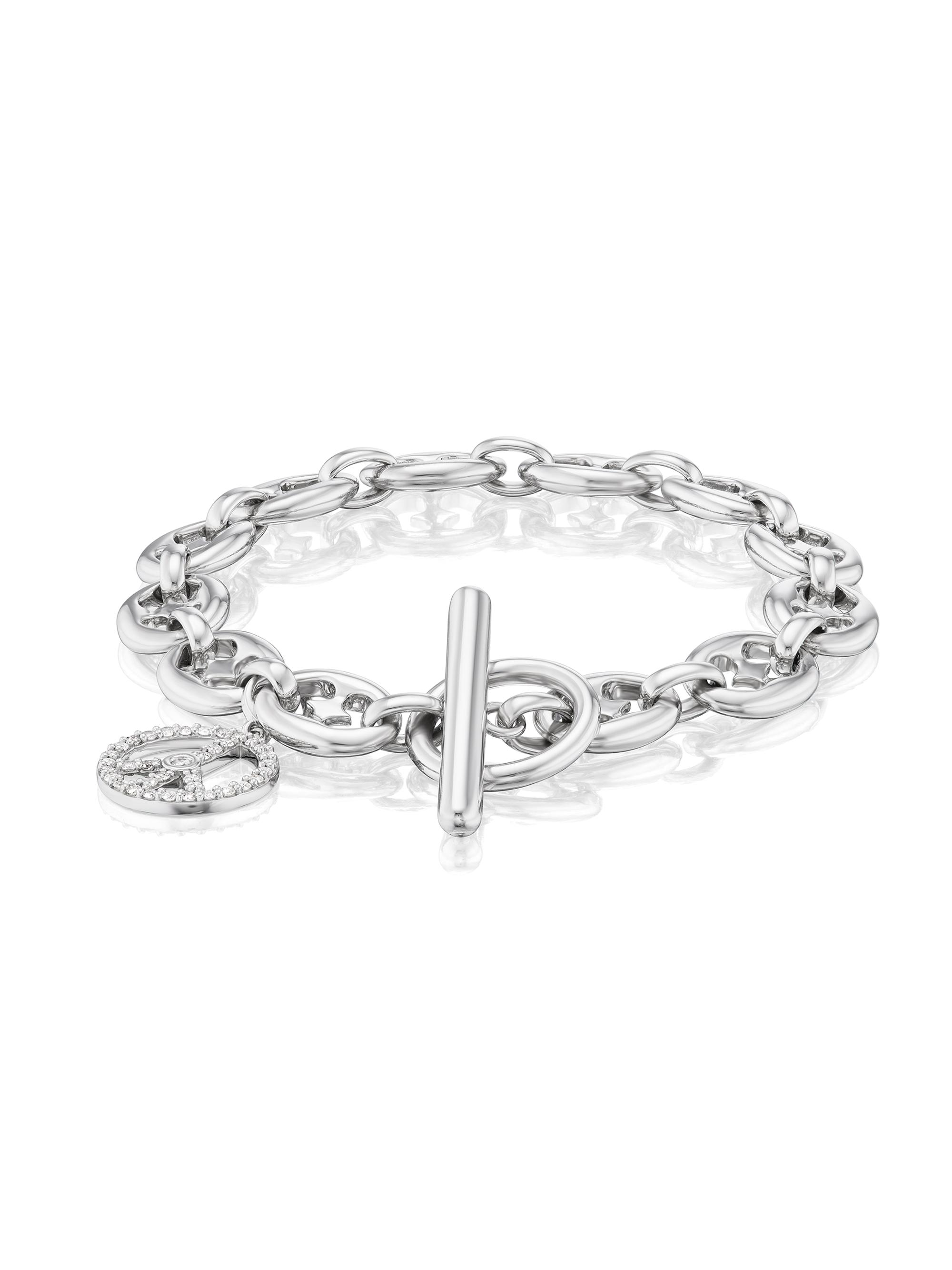 Sheryl Lowe Women's Puffy Heart Sterling Silver & 0.37 TCW Diamond Chain Bracelet - Silver