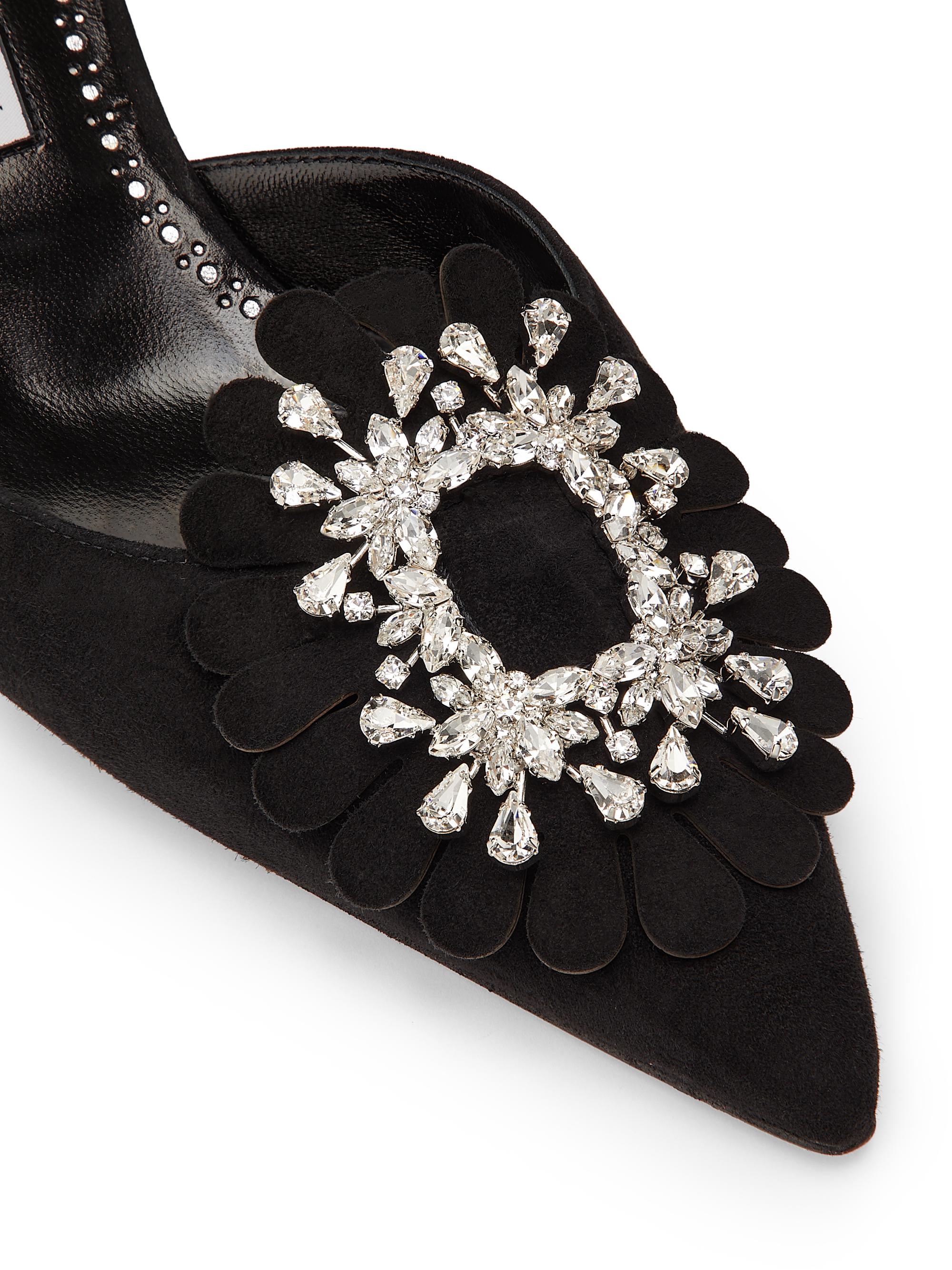 MANOLO BLAHNIK ブラックレースミュール MANOLO BLAHNIK ブラック