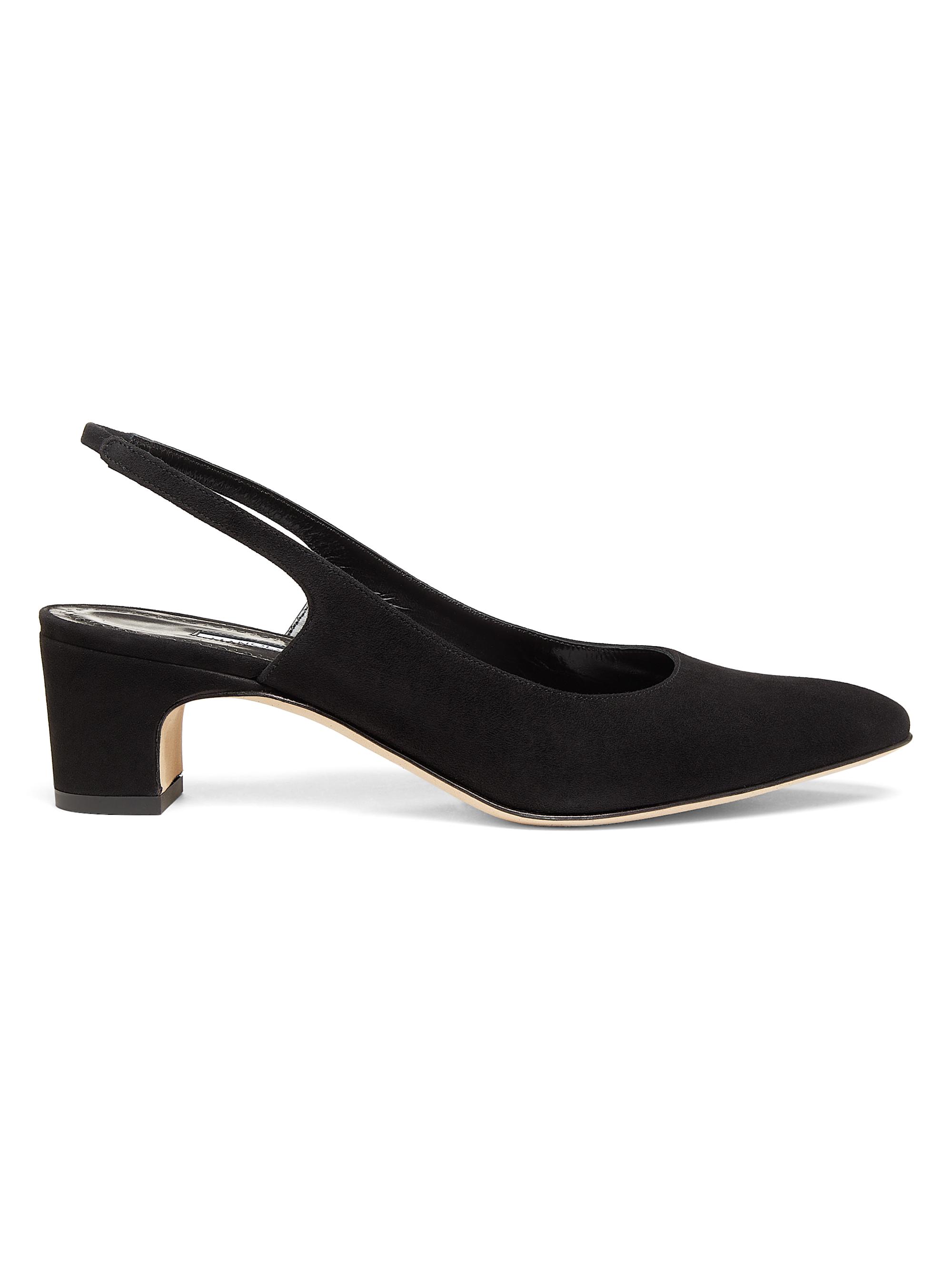 Manolo Blahnik Women's Sawraso 50MM Suede Slingback Pumps - Black