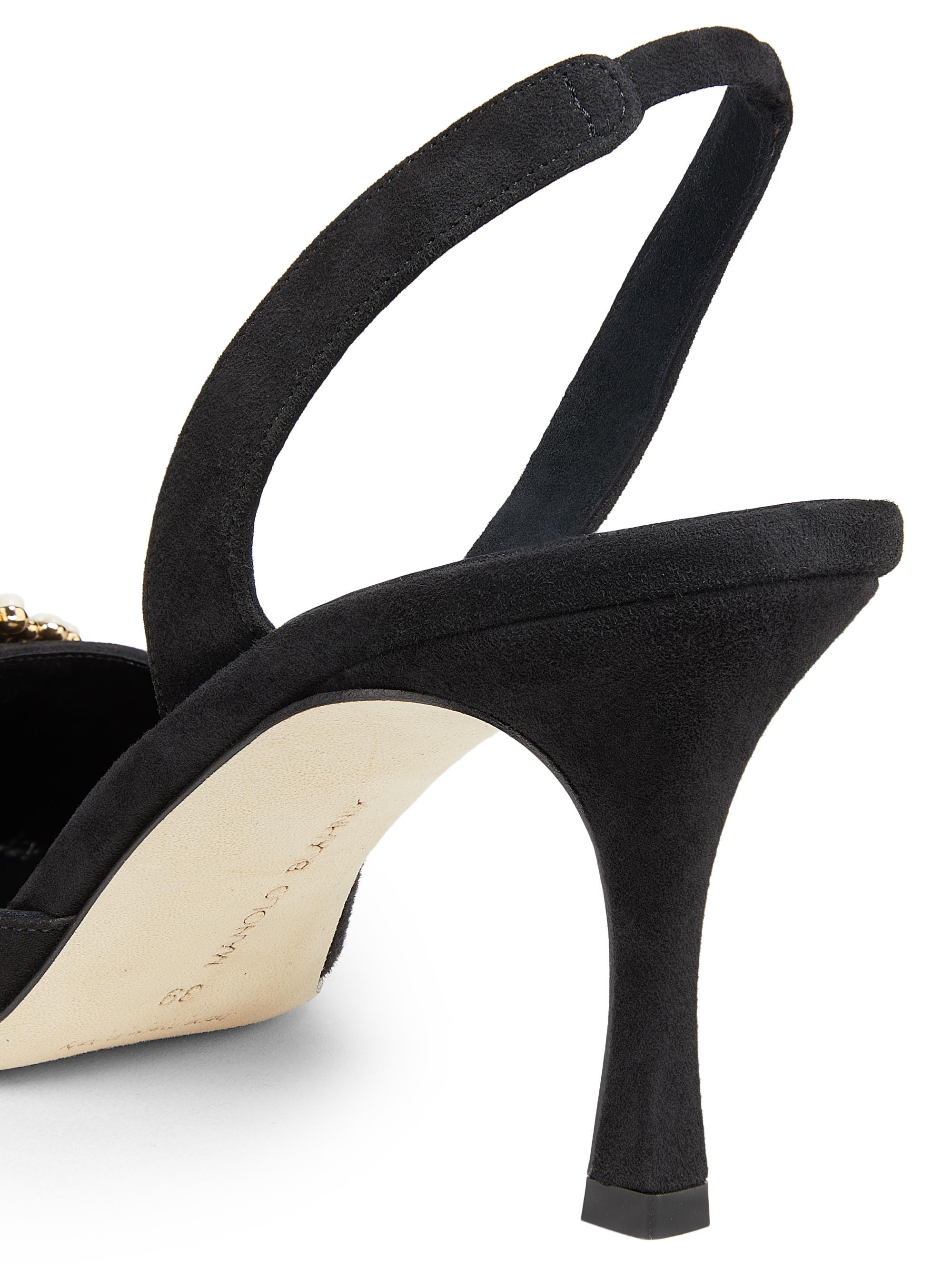Manolo Blahnik Gibsli Mone 70MM Embellished Suede Pumps