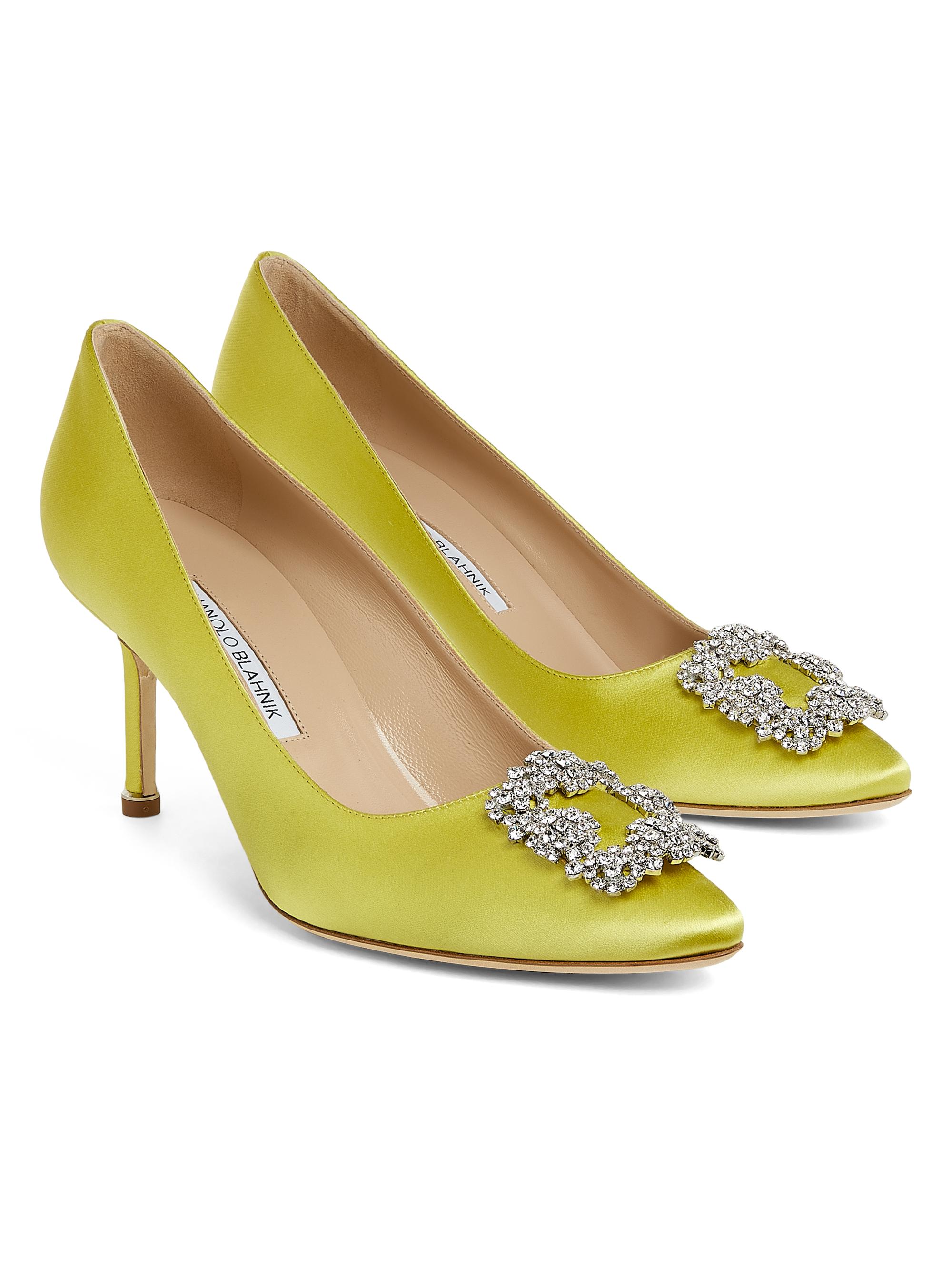 【美品】MANOLO BLAHNIK ハンギシ MANOLO BLAHNIK マノロブラニク パンプス HANGISI FMC SATIN 105