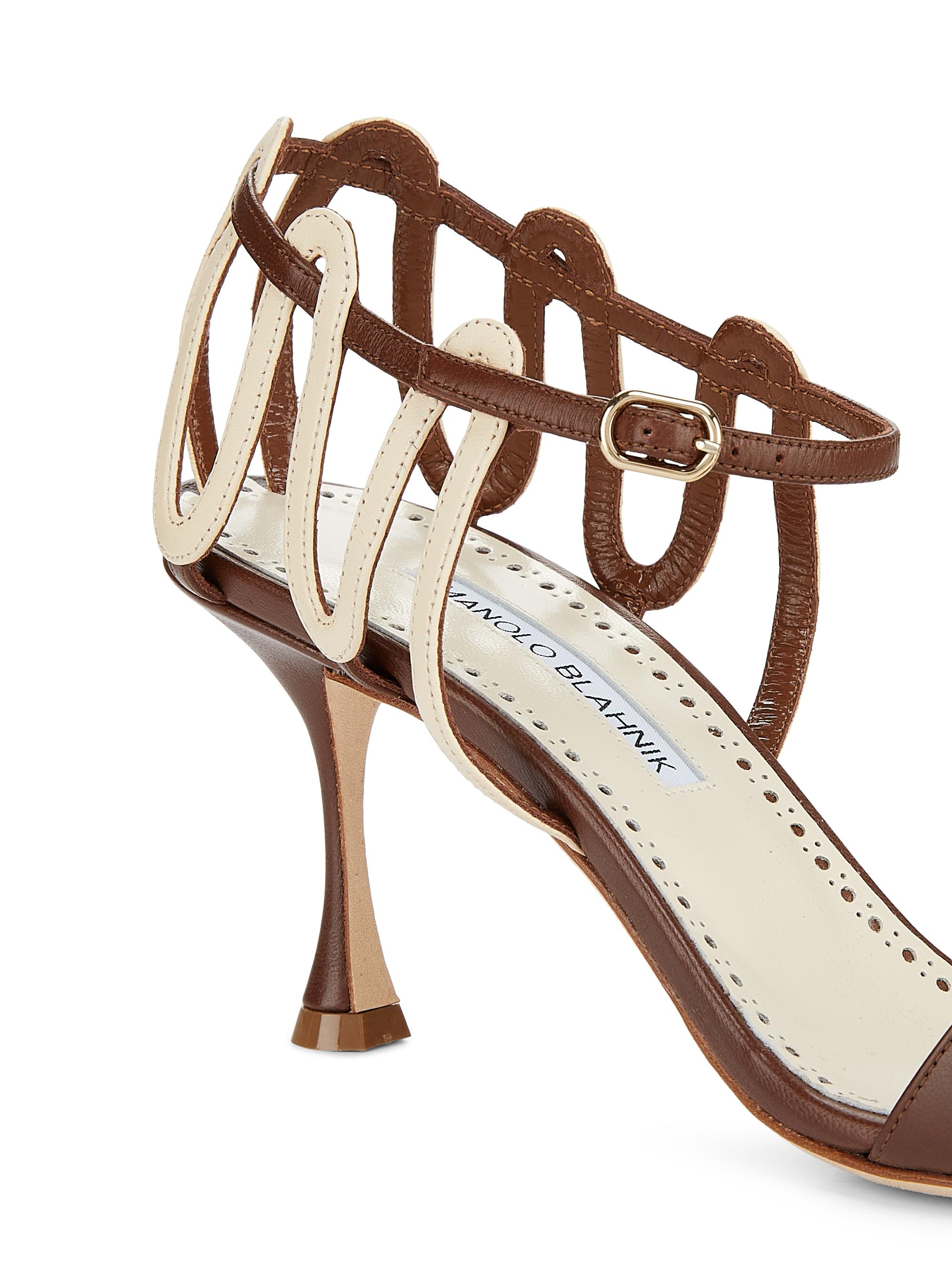 Manolo Blahnik ​Chafarsan 70MM Two-Tone Spiral Leather