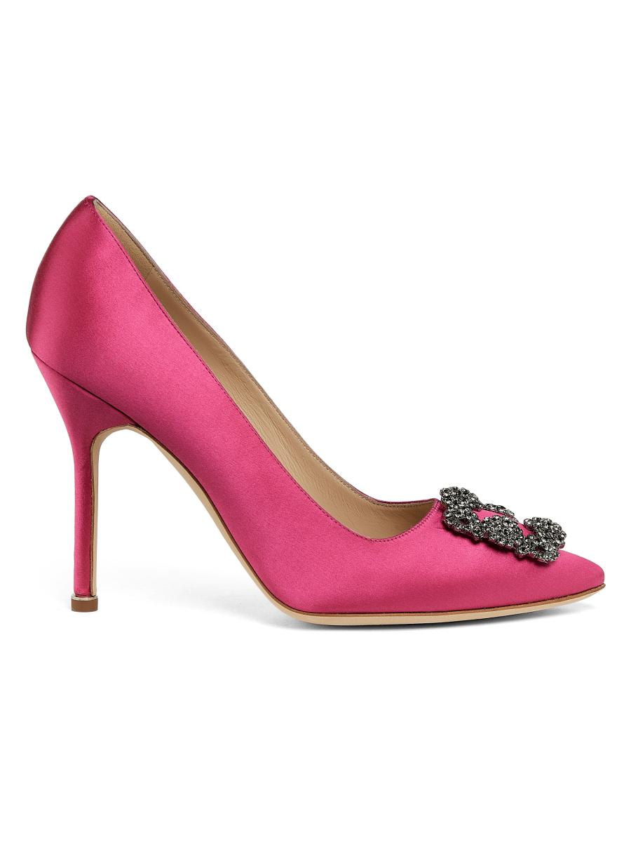 Manolo Blahnik Hangisi 105MM Embellished Satin Pumps | Saks