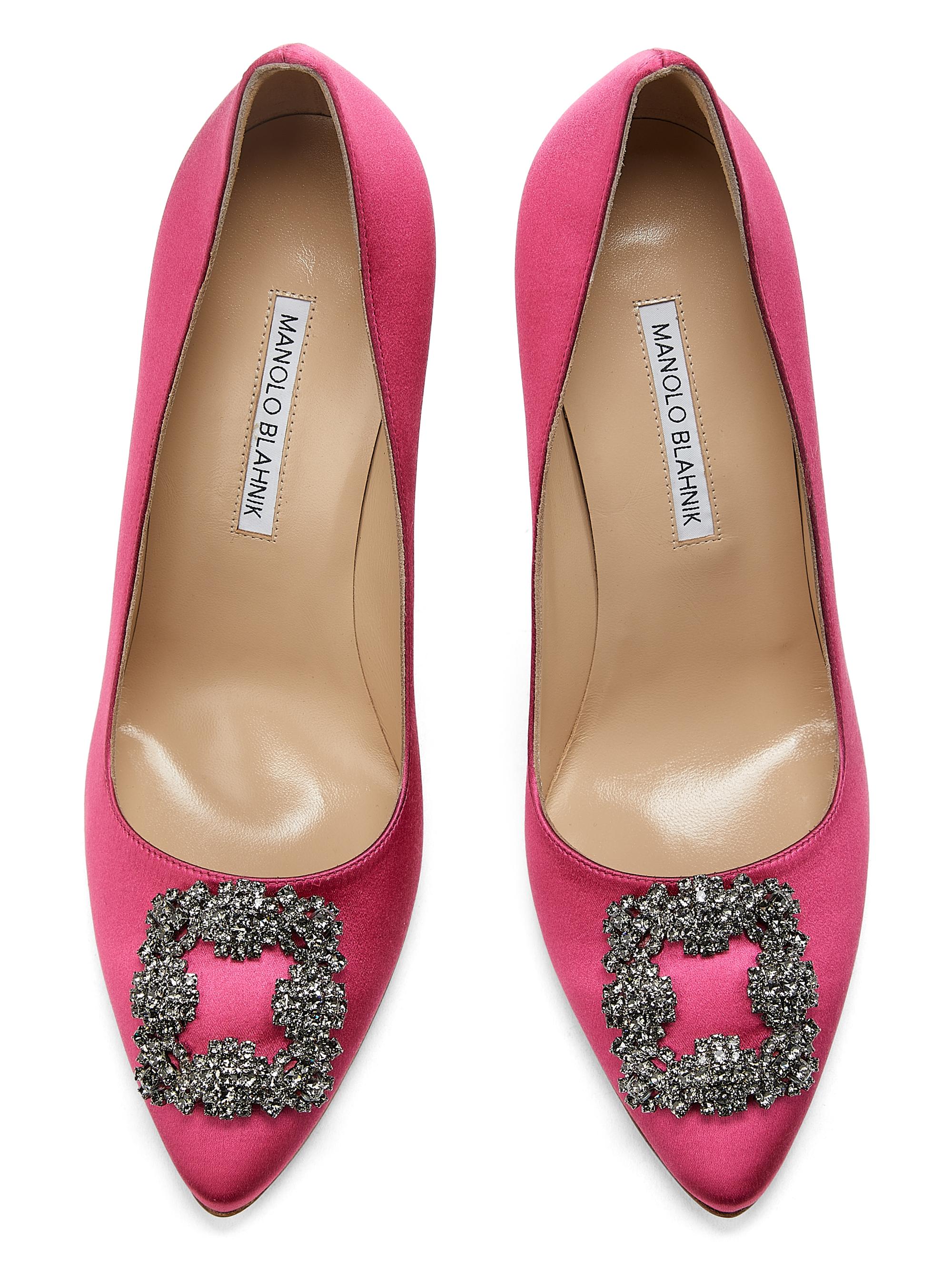 Manolo Blahnik Hangisi 105MM Embellished Satin Pumps | Saks Fifth