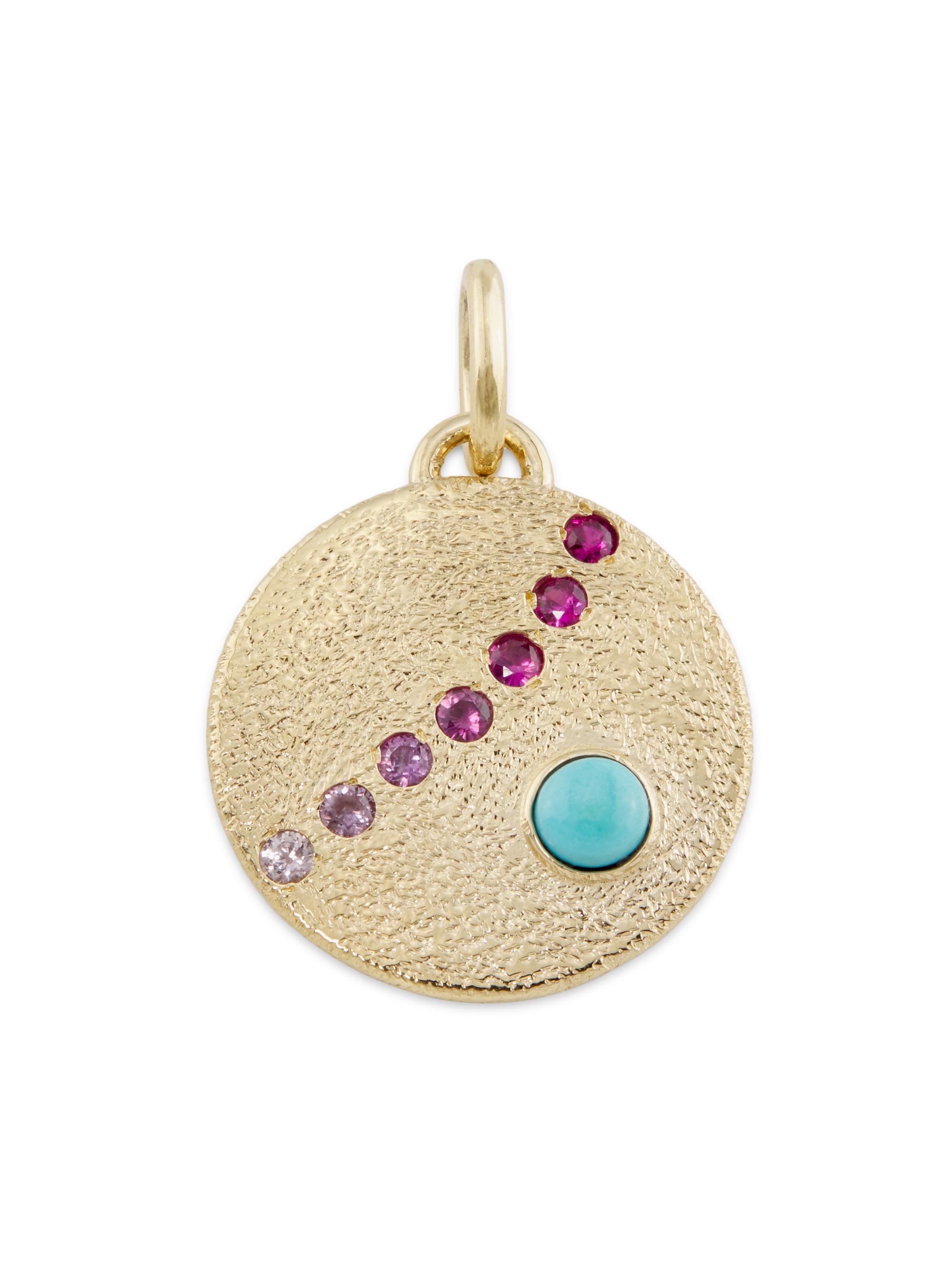 Imperfect Grace Women's Muse Carla 14K Yellow Gold, Pink Ombré Sapphire & Turquoise Medallion - Yellow Gold