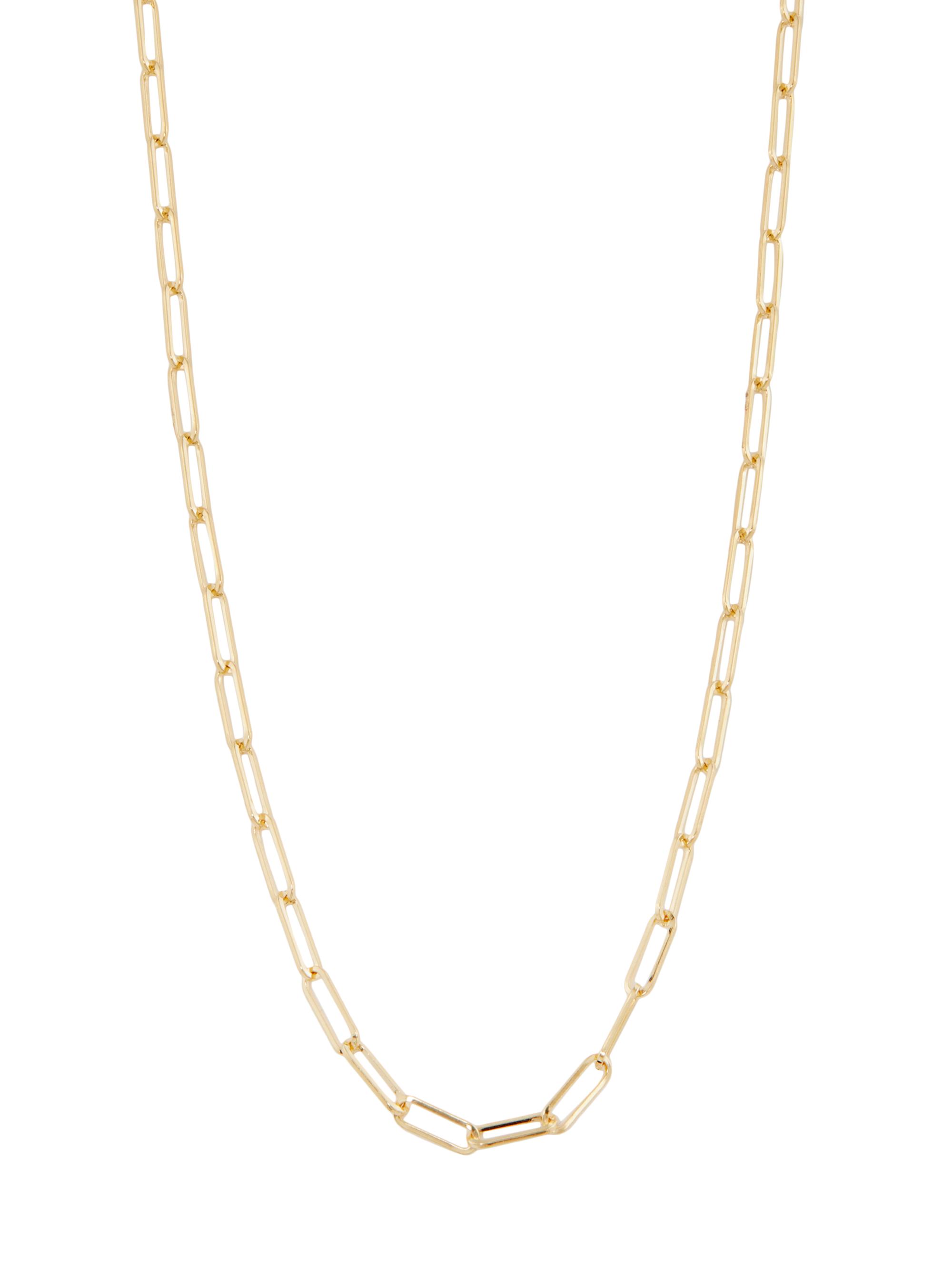 Imperfect Grace Women's 14K Yellow Gold Paper Clip Chain Necklace/16" - Yellow Gold