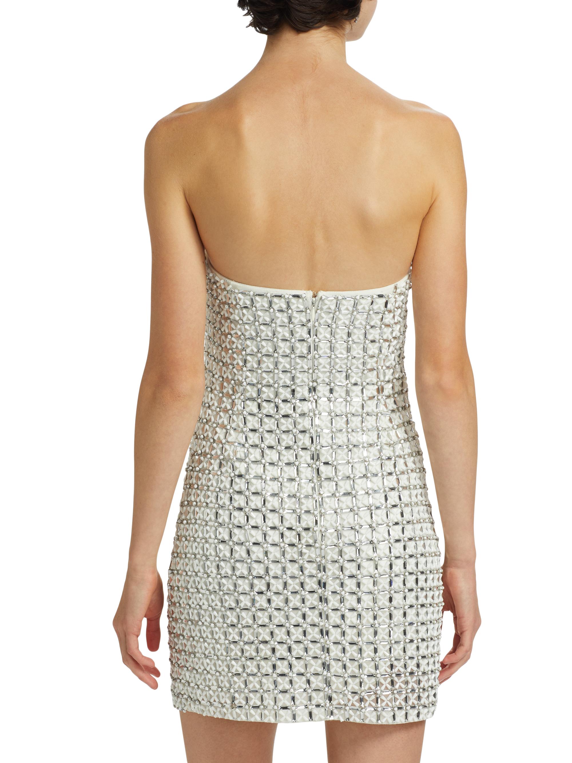 Ramy Brook Harper Embellished Grid Bustier Minidress | Saks Fifth