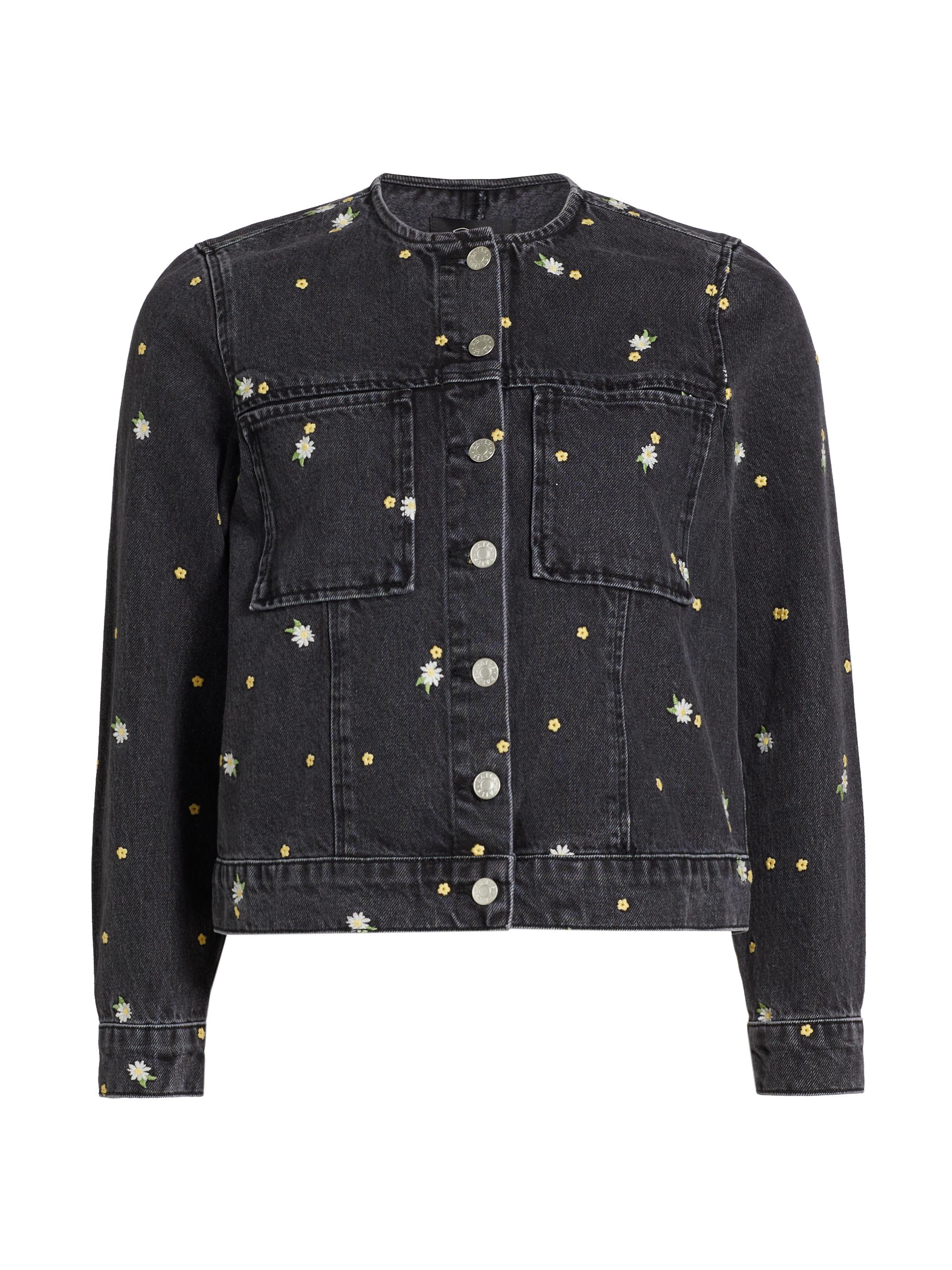 Rails Women's Lady Floral-Embroidery Cotton Denim Jacket - Ash Black Floral