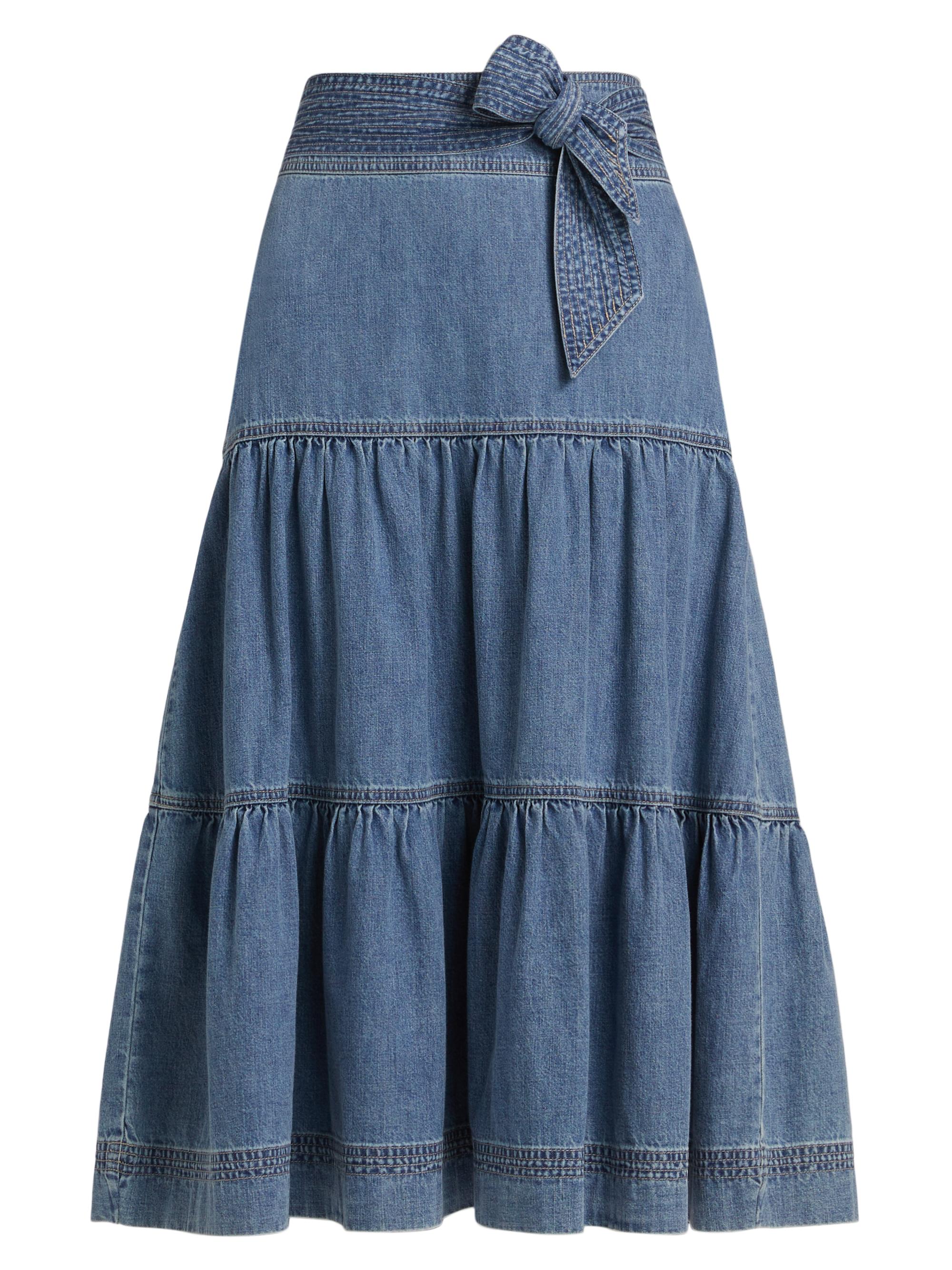 Veronica Beard Women's Armida Cotton Tiered A-Line Midi-Skirt - Star Light