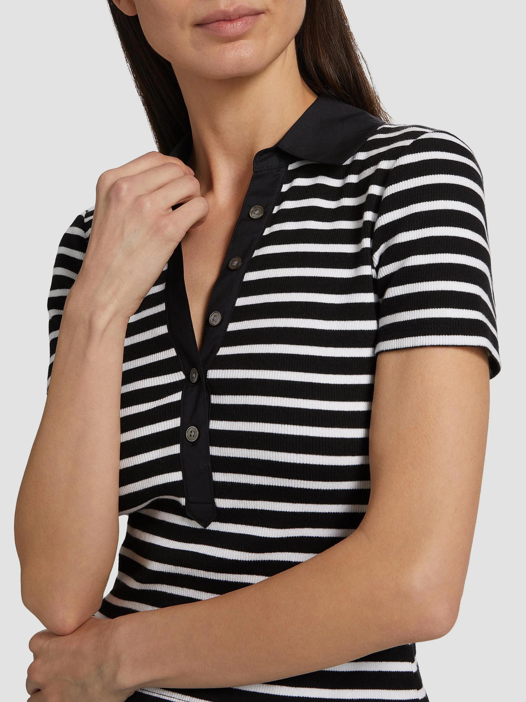 Veronica Beard Kearney Striped Polo T-Shirt | Saks Fifth Avenue