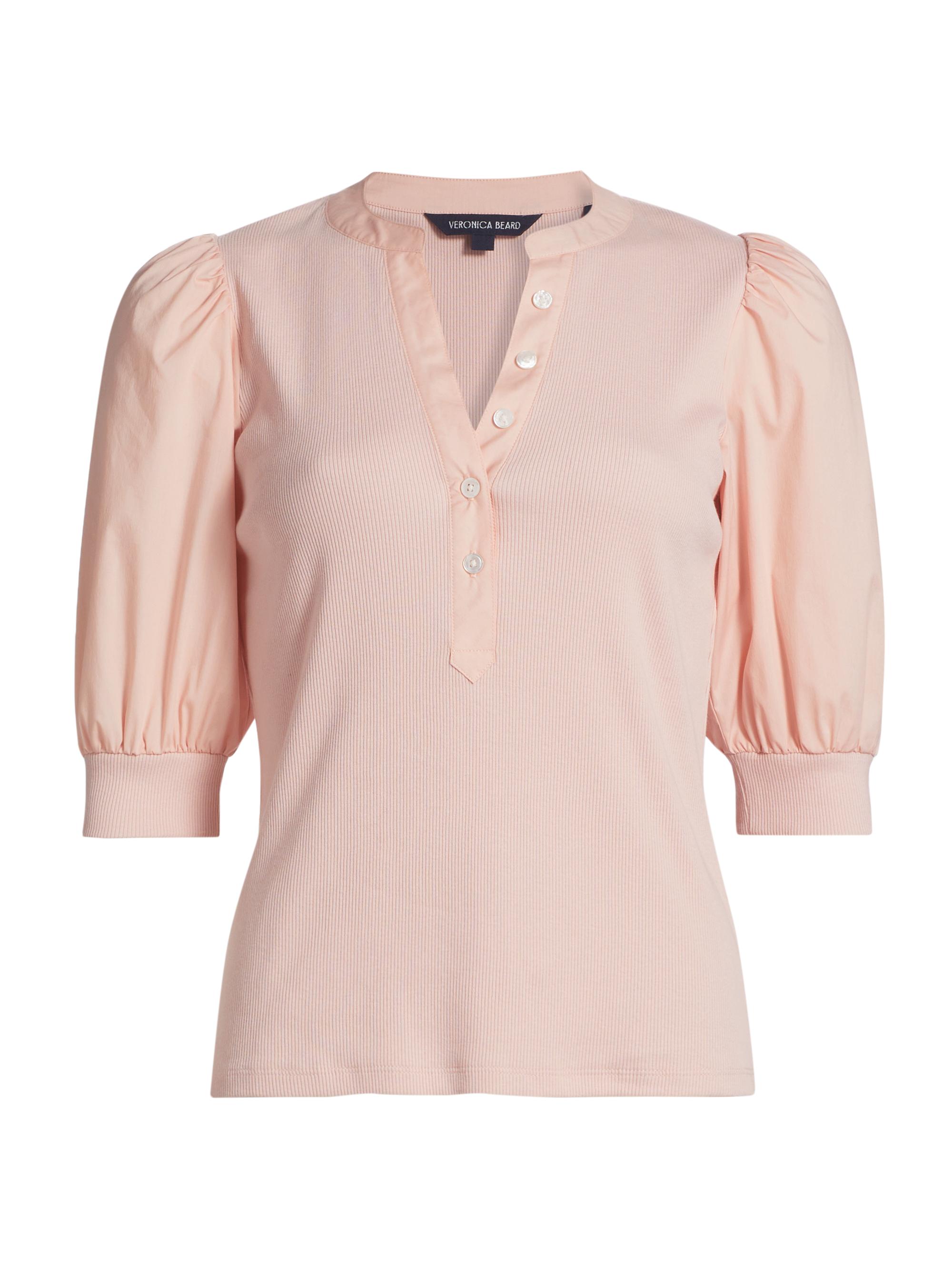 Veronica Beard Women's Coralee Puff-Sleeve Top - Pink Clay