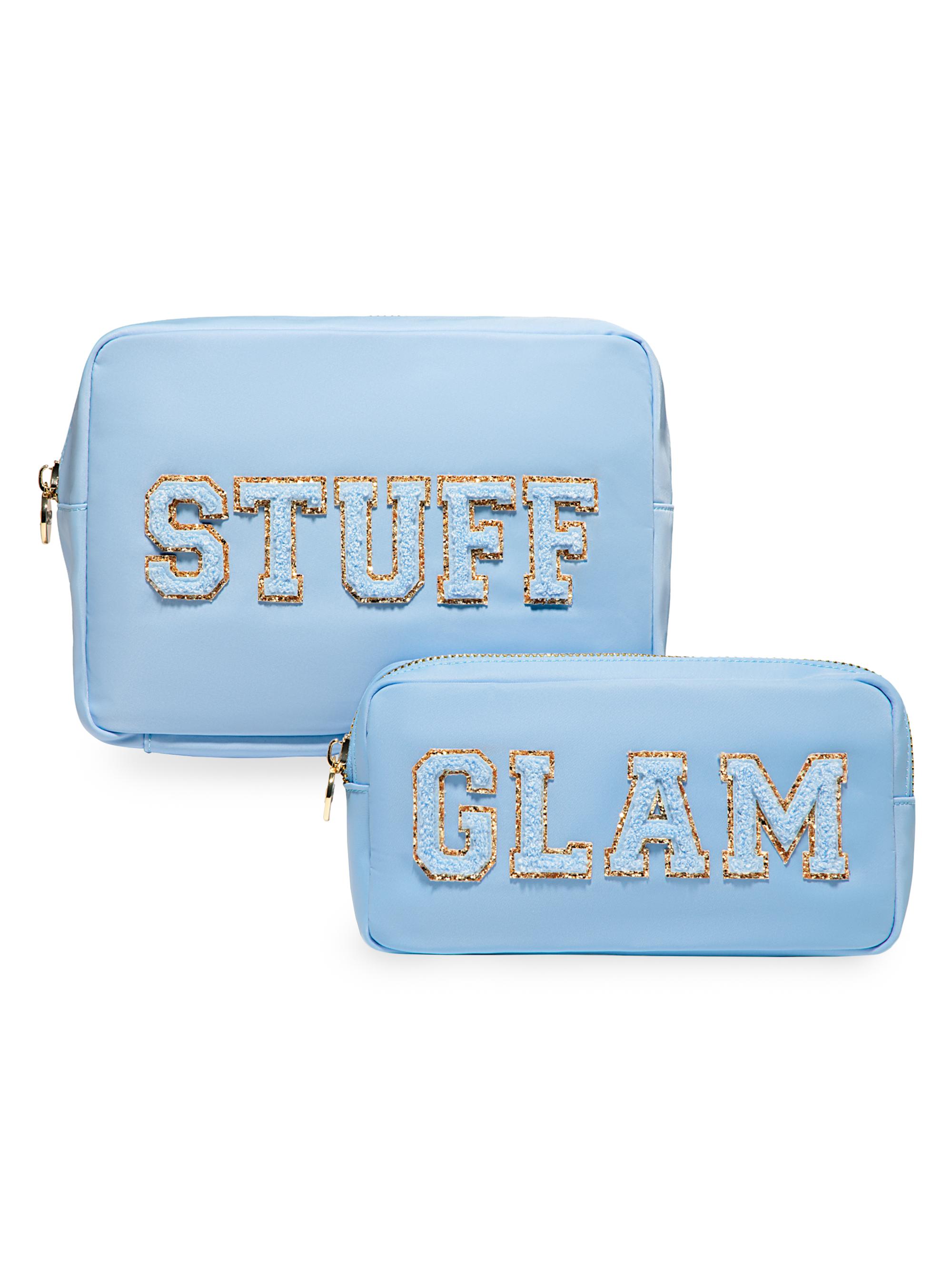 Stoney Clover Lane Women's Two-Piece Embroidered Pouch Set - Periwinkle